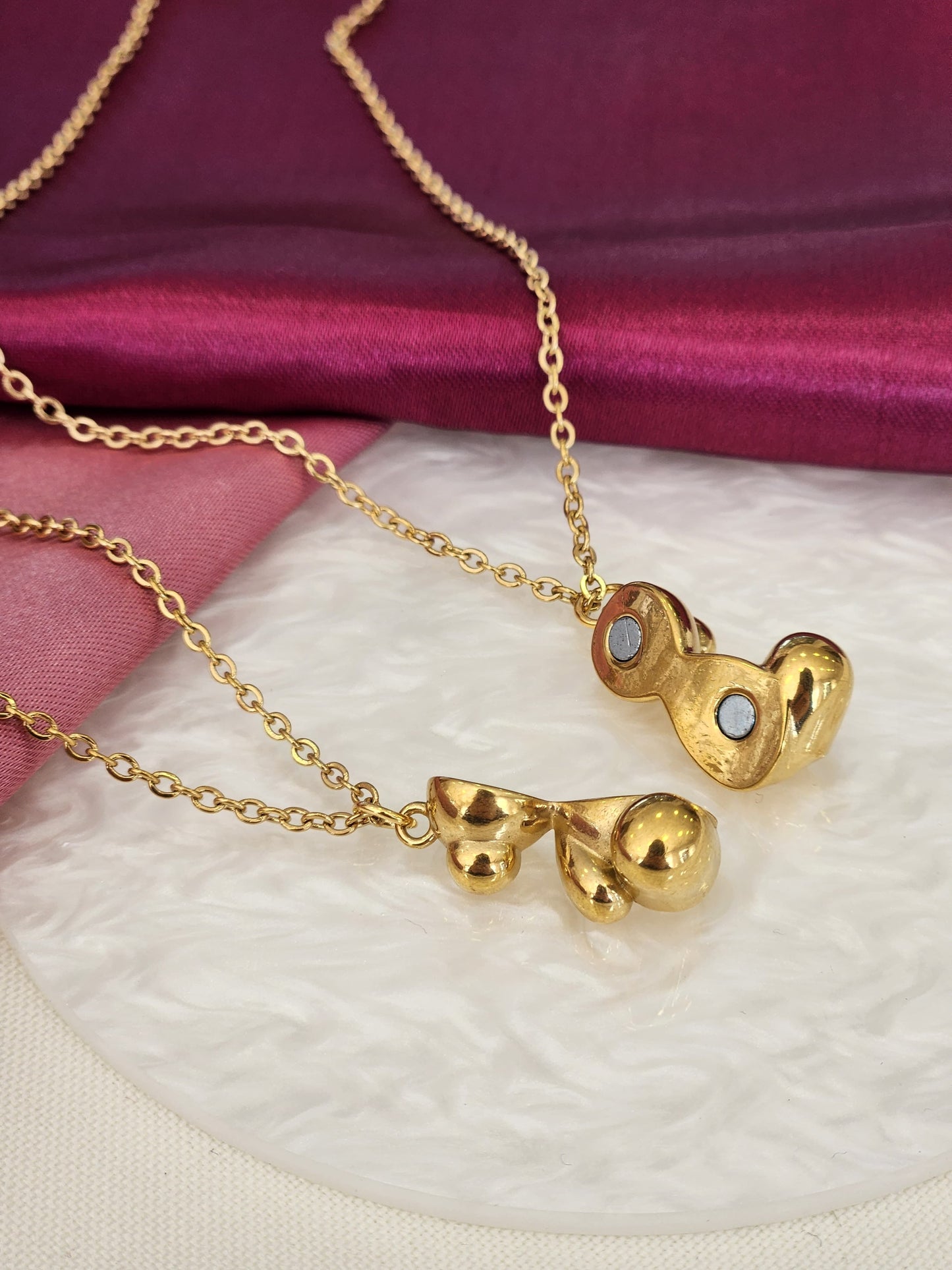 Collares oso inflado iman dorado #46