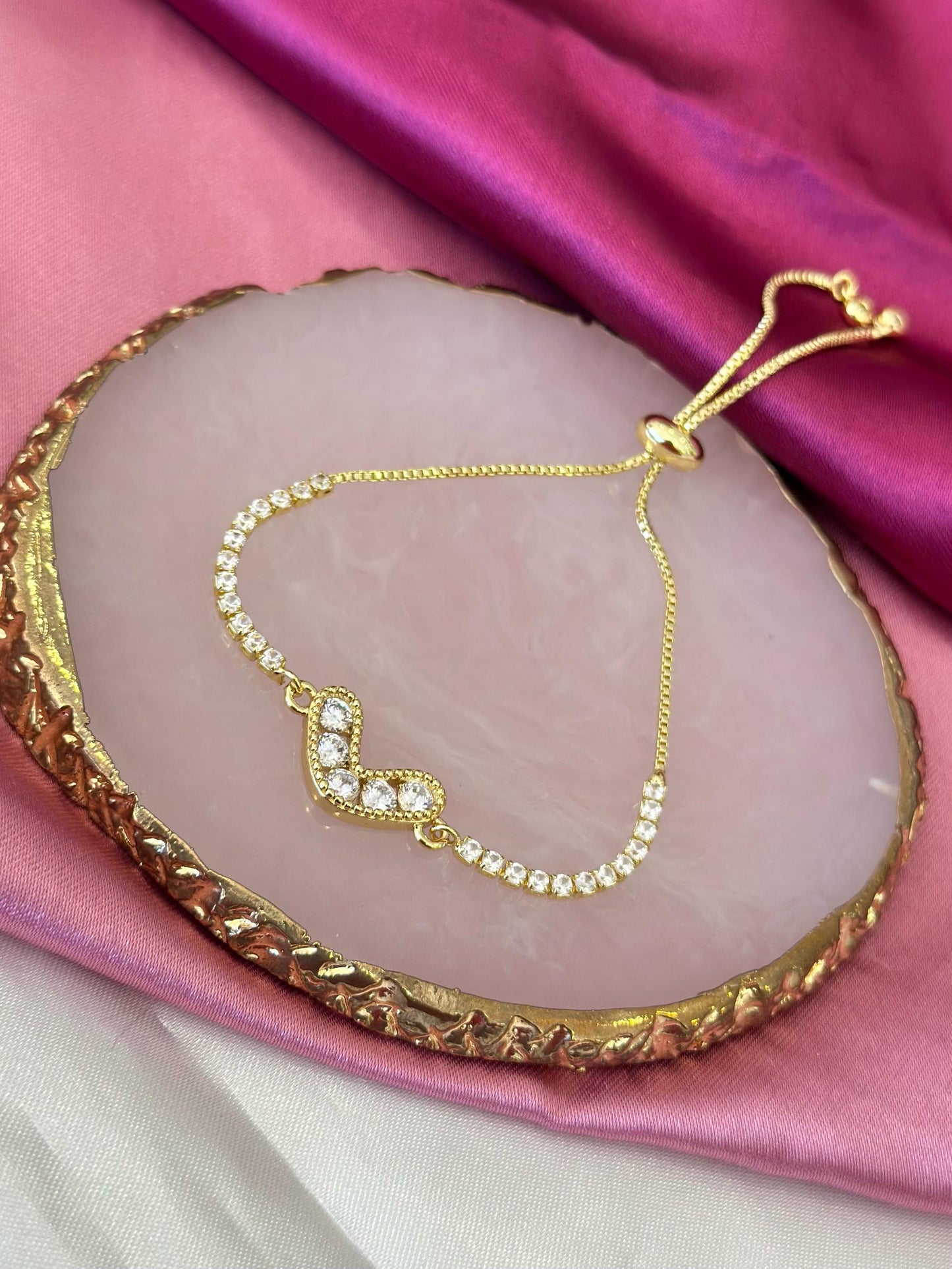 Pulsera corazon alargado #50