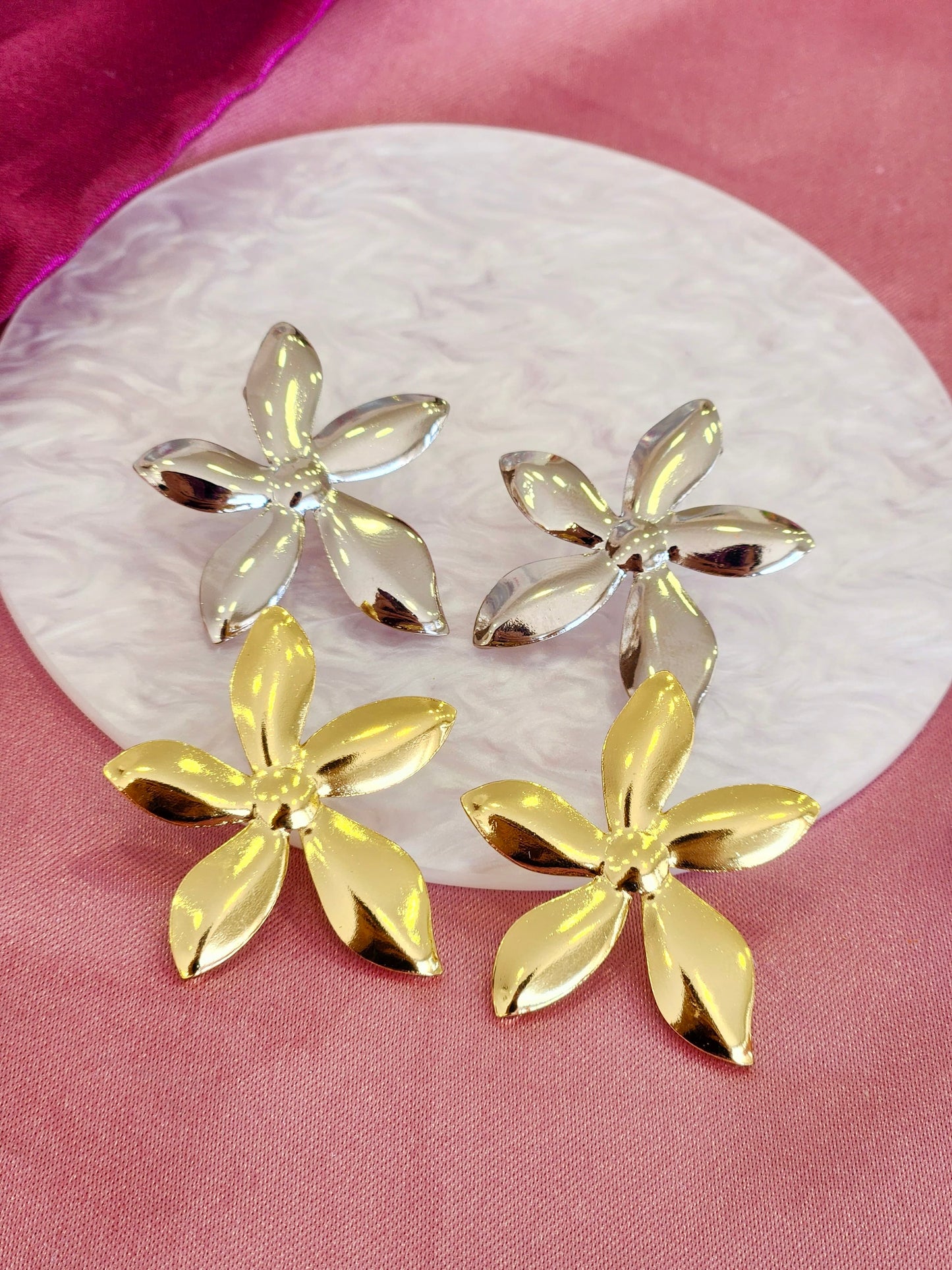 Aretes flor solida sencilla #L47 #L48