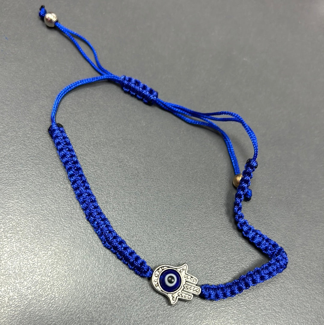 Pulsera tela con mano Fatima y ojo interno #44B