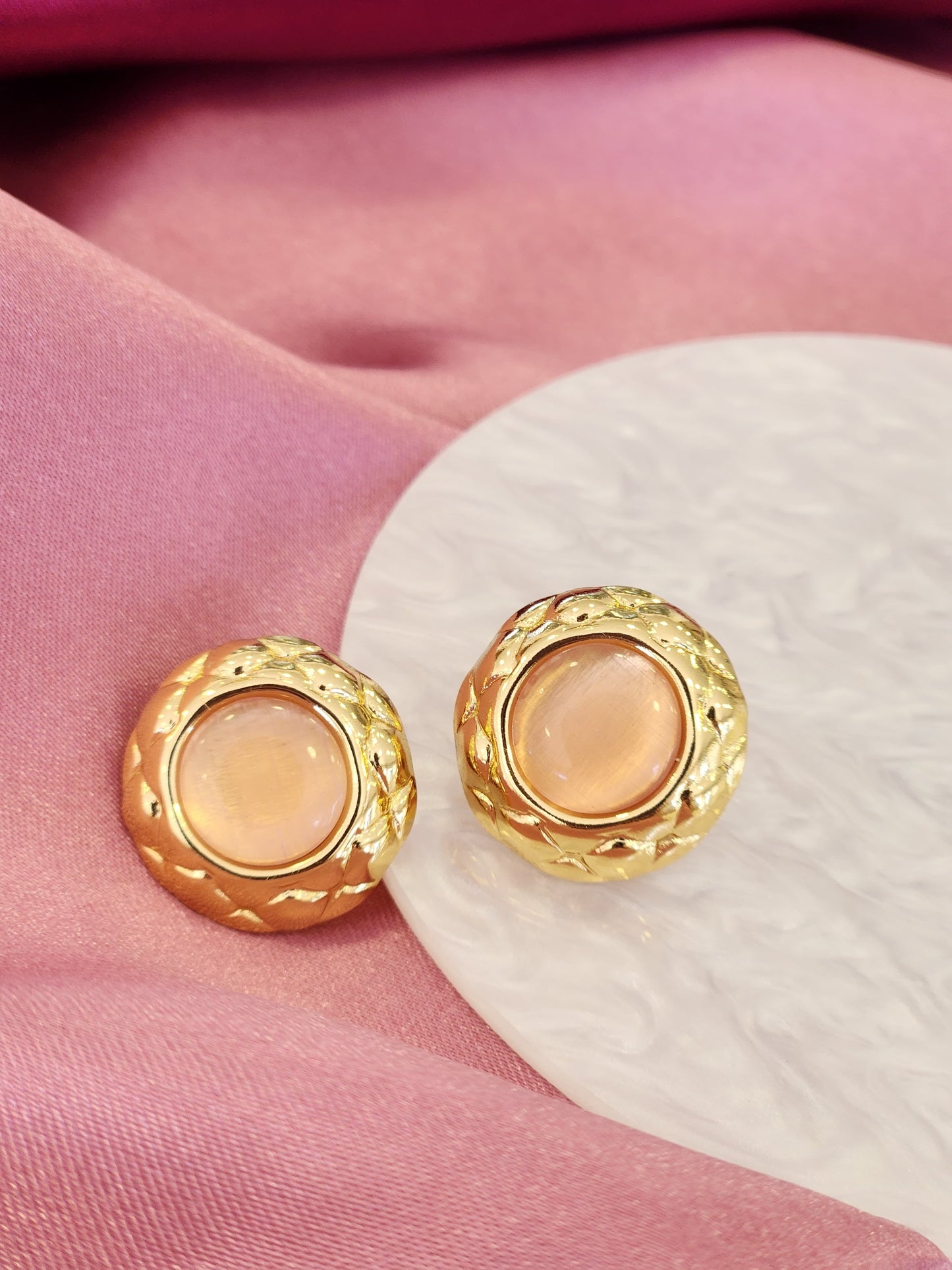 Aretes redondos rosados #C199