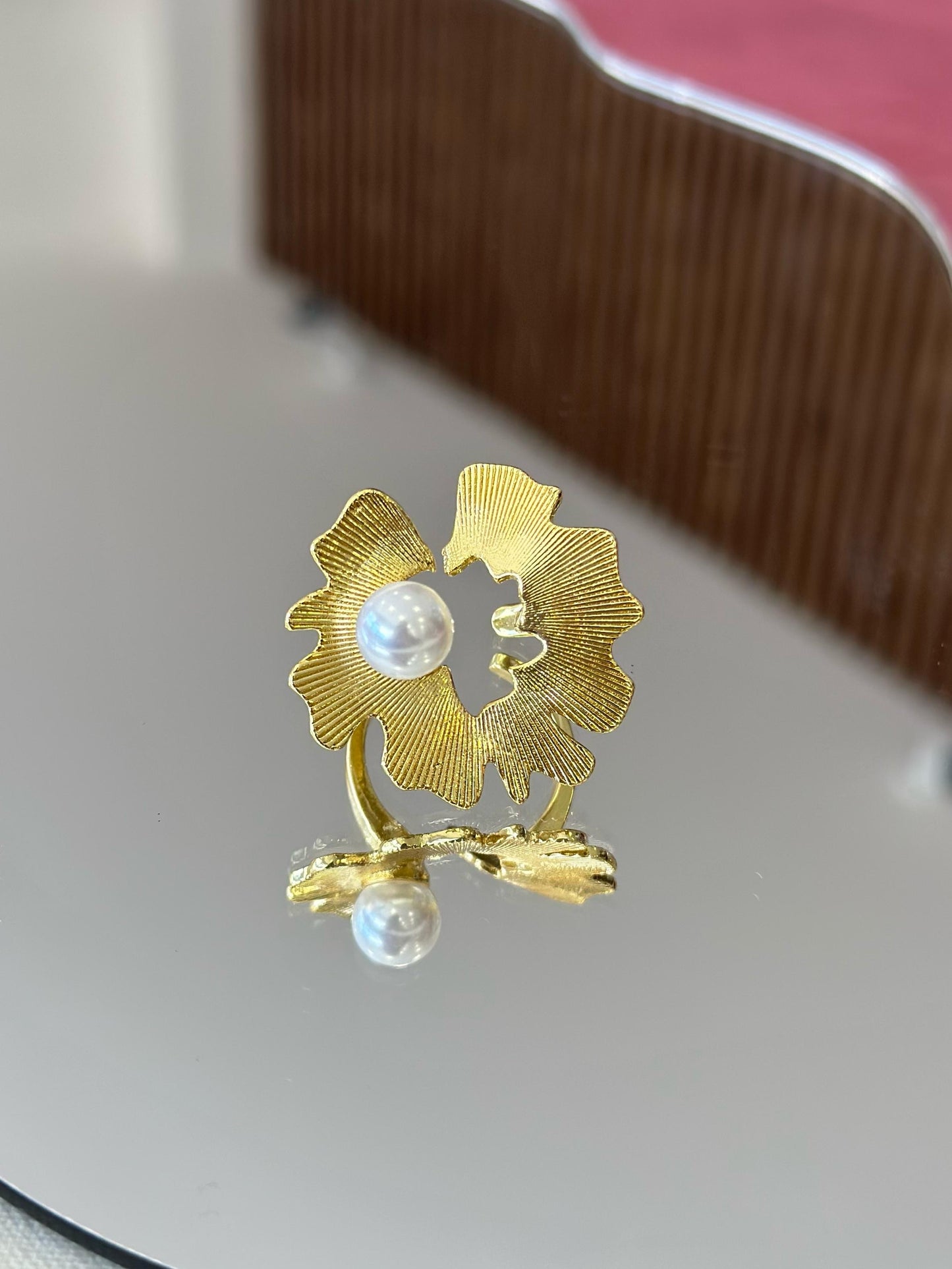 Anillo irregular con perla #232