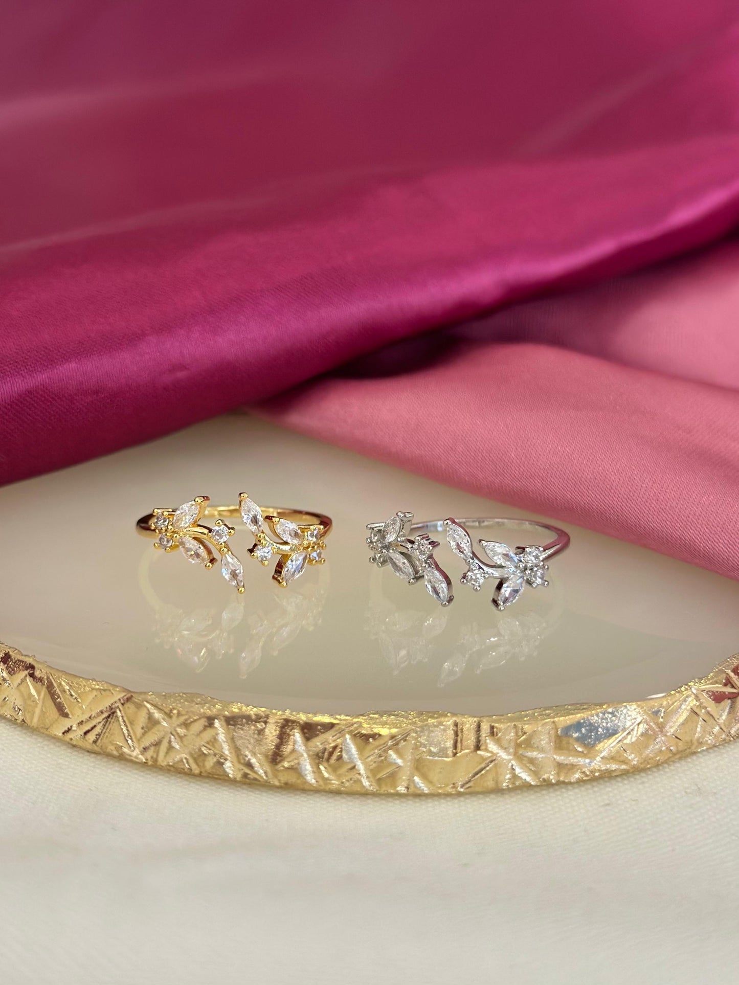 Anillo hojas mariposa #52