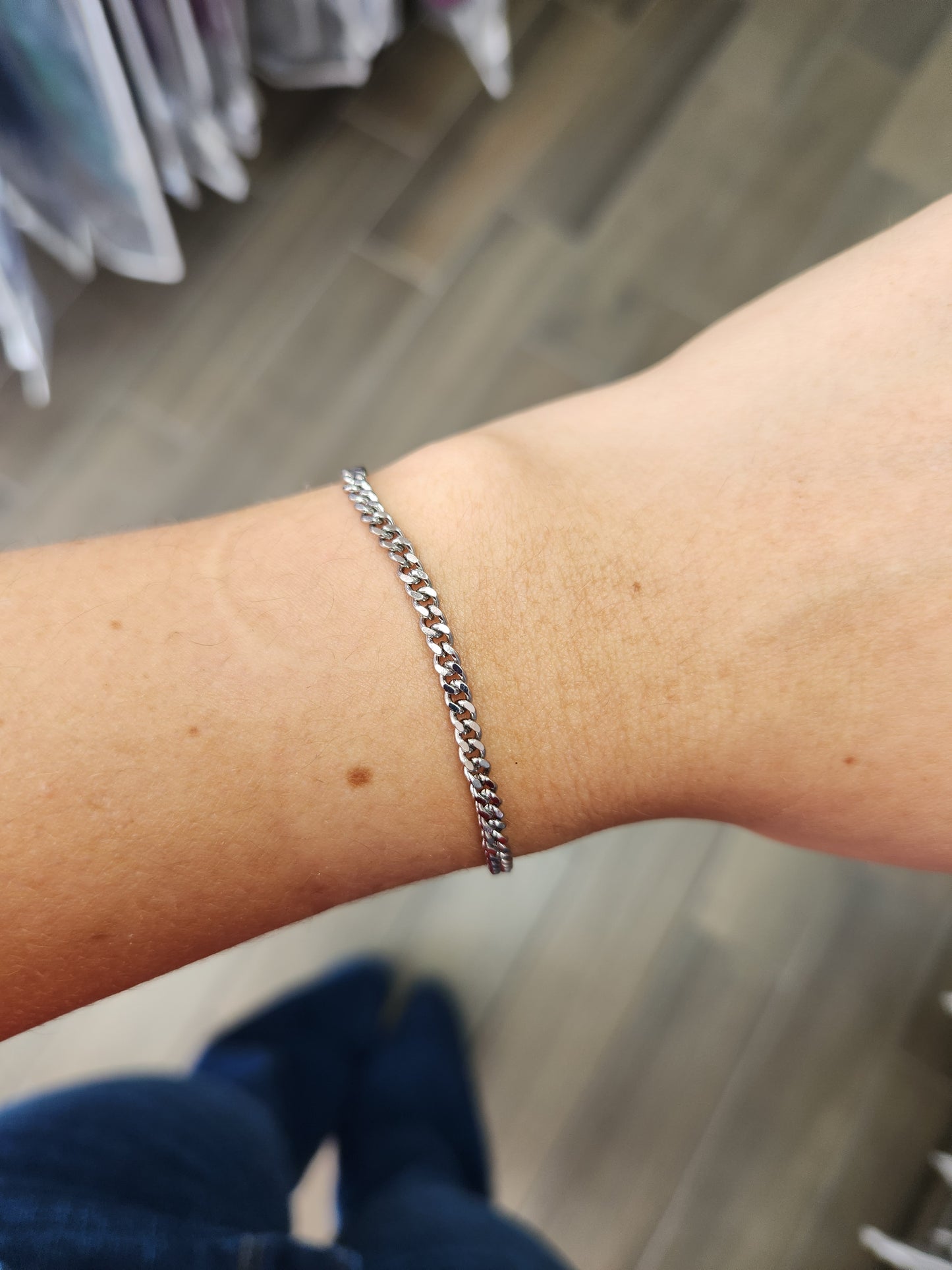 Pulsera eslabones mini plateados #M8.2