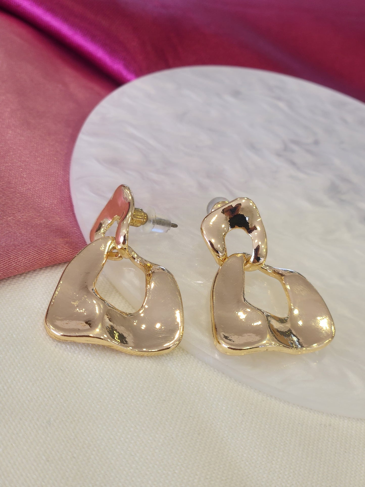 Aretes doble eslabon irregular #J45