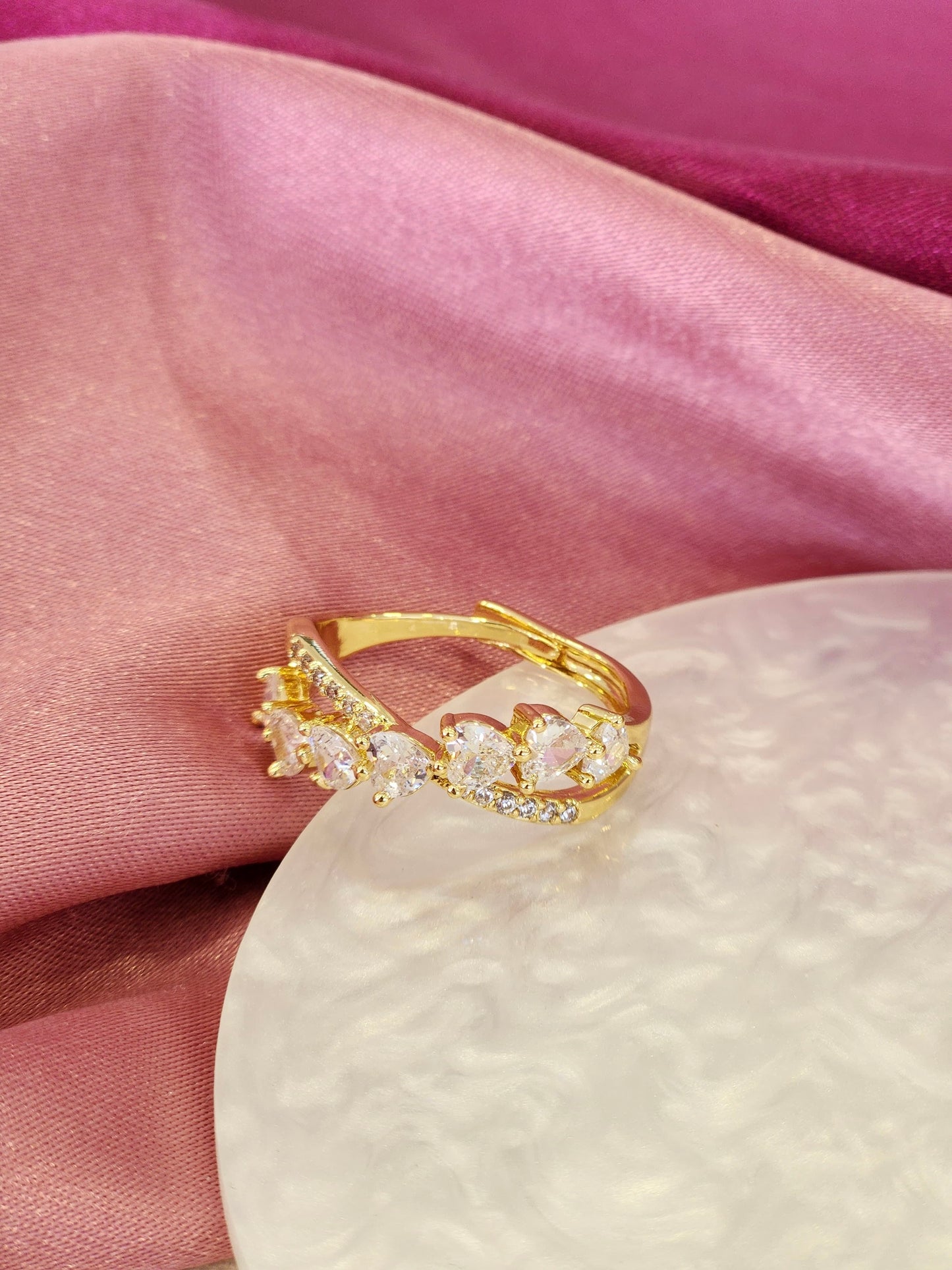 Anillo linea corazones cruzados #54