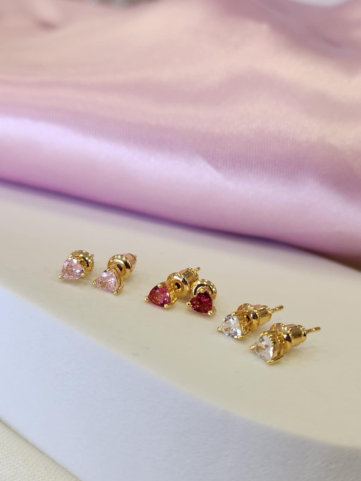 Aretes corazon mini zirconia #185