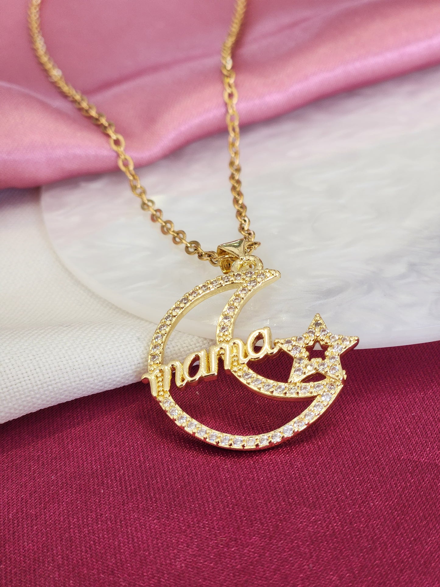 Collar mama luna estrella zirconia #K53