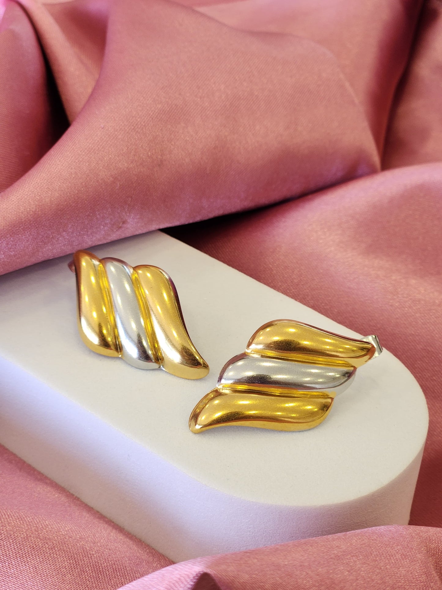 Aretes rombo bicolor #F2