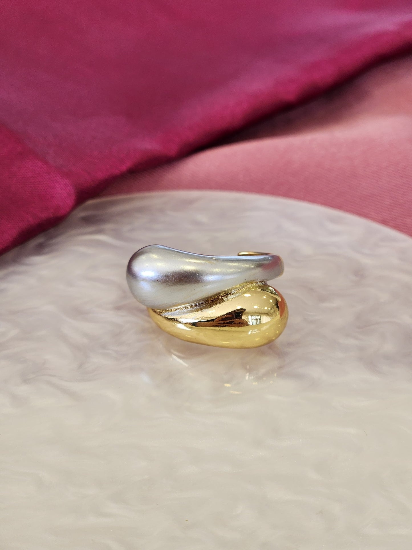 Anillo doble gota bicolor #A14
