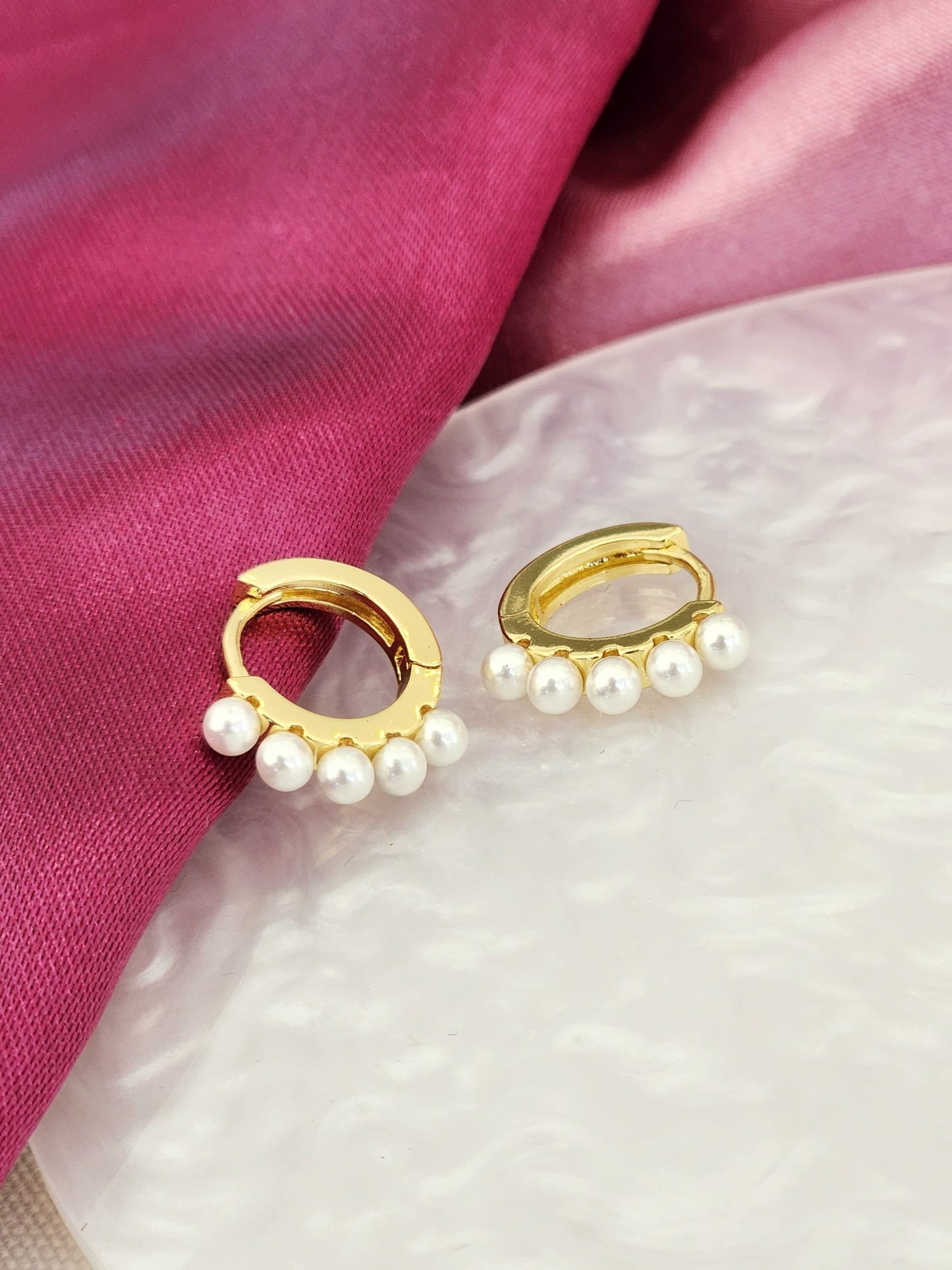 Aretes 5 Perlas #185D