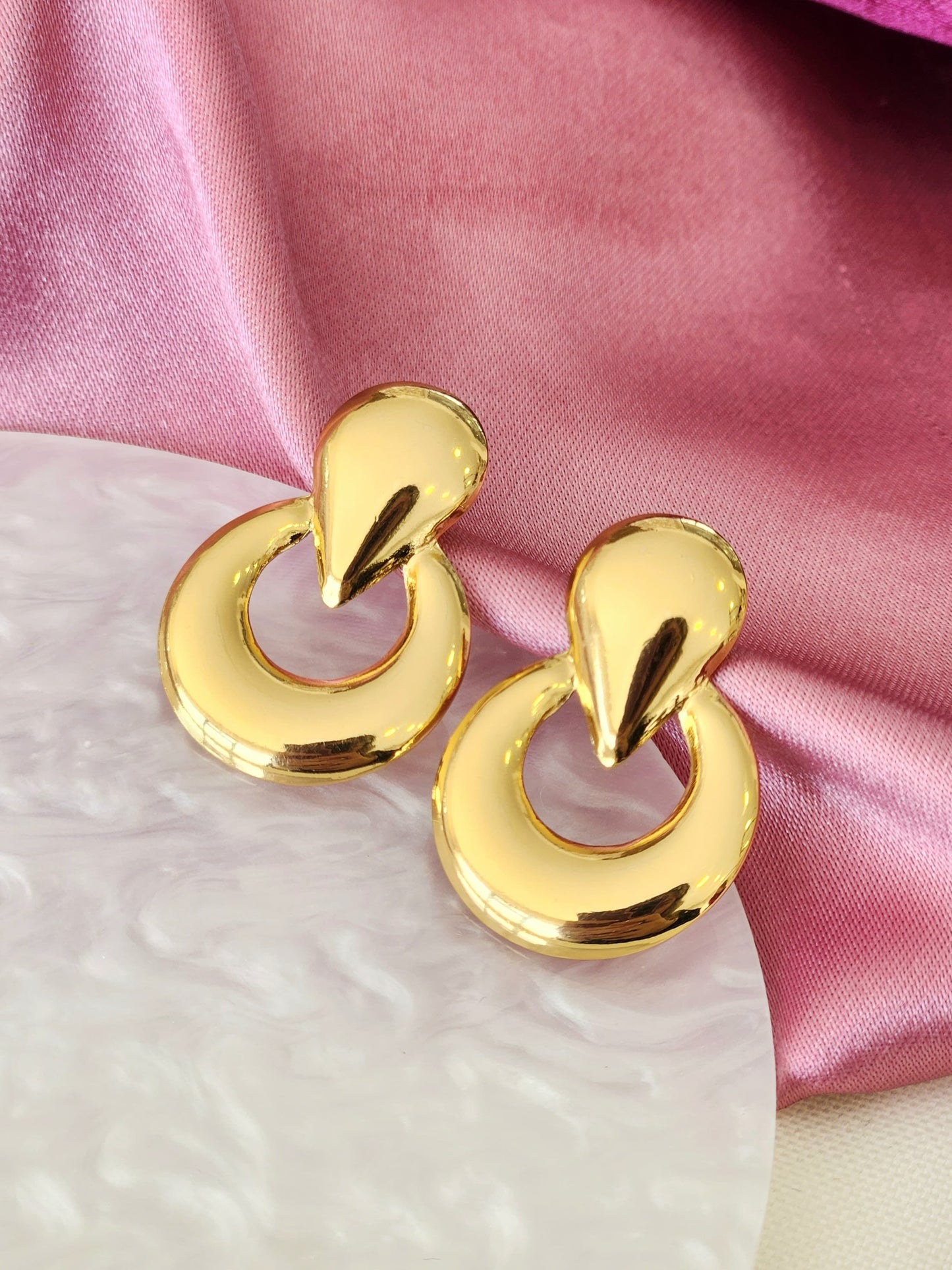 Aretes circulo gota inversa #F17