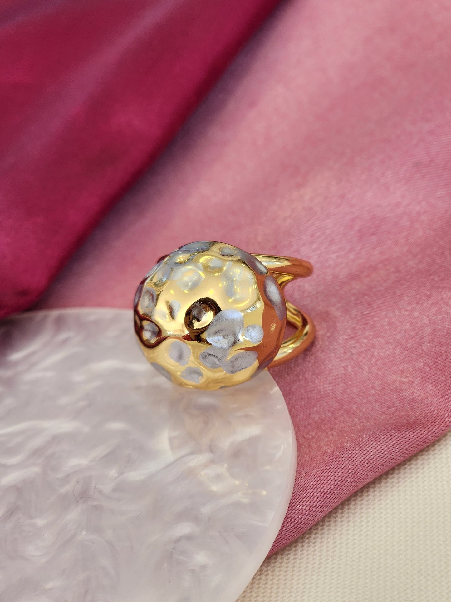 Anillo bicolor esfera #B12