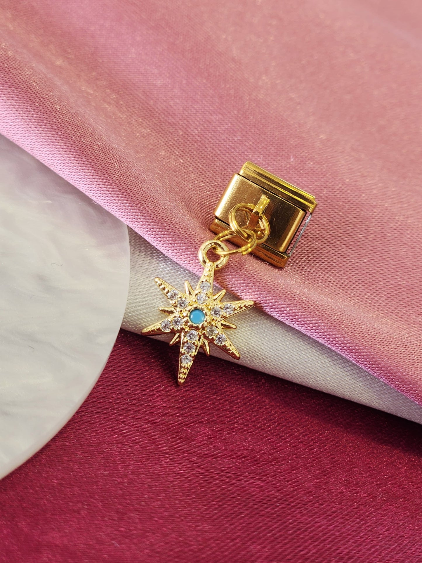 Charm estrella punto azul colgante # 10