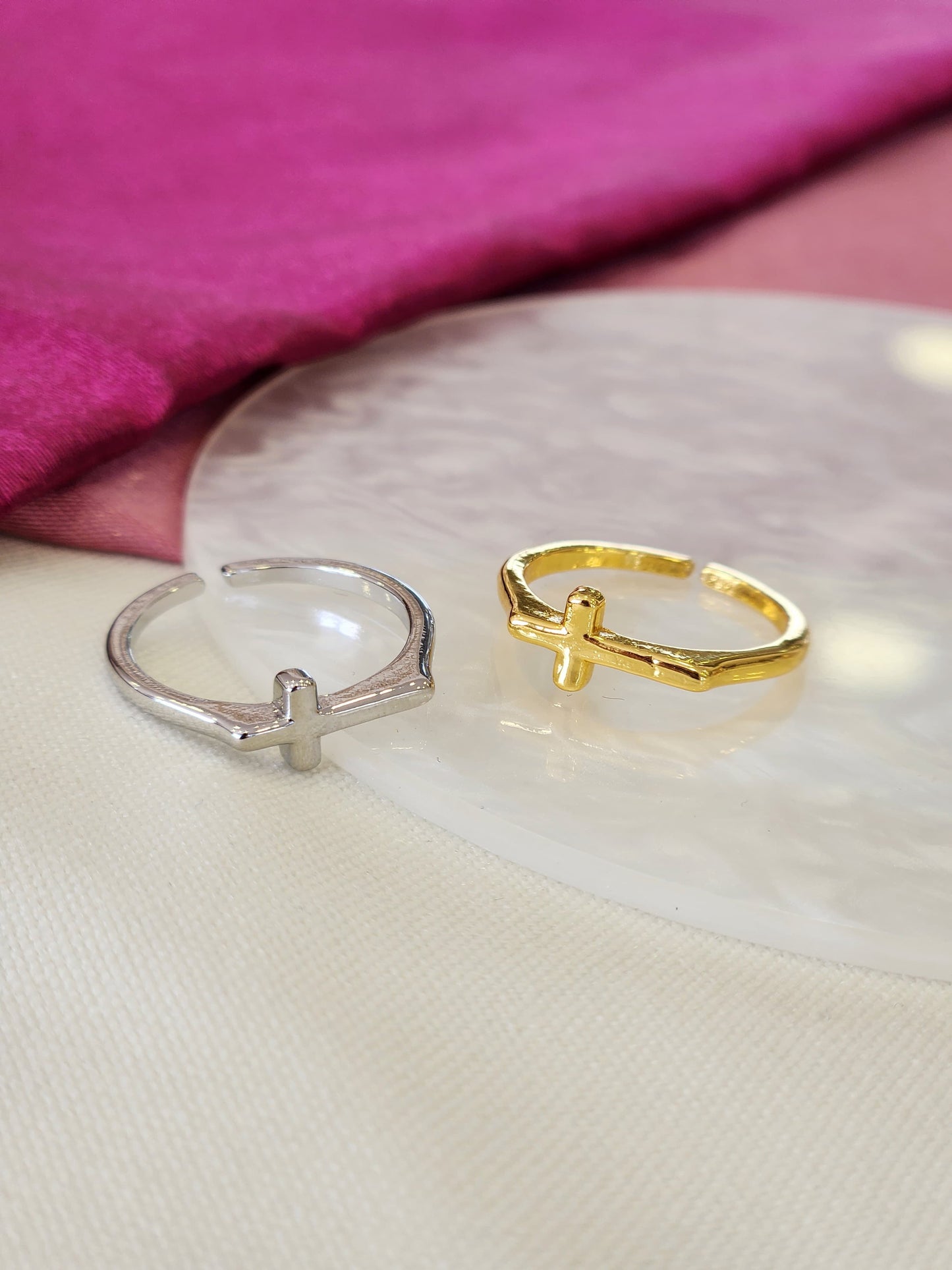 Anillo cruz horizontal #C105