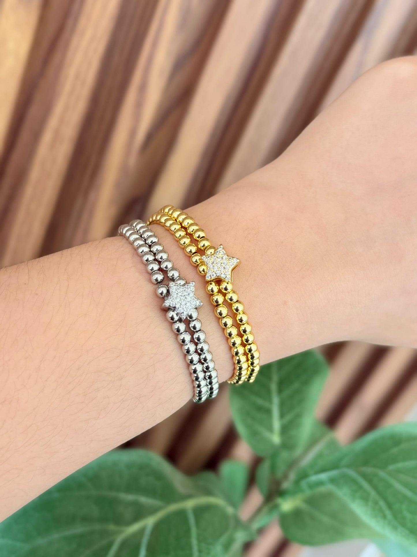 Pulseras balines estrella zirconia