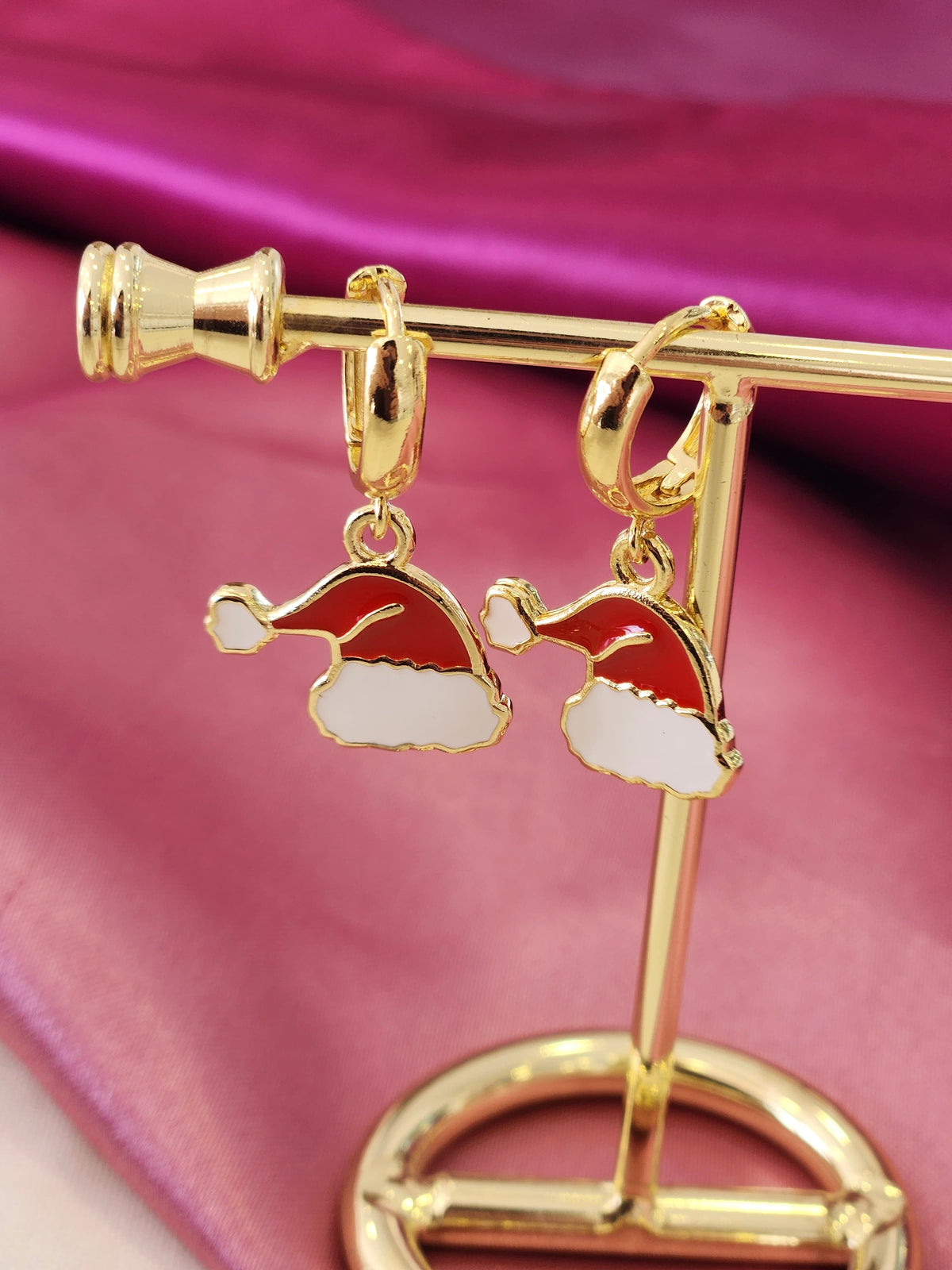 Aretes gorro navideño