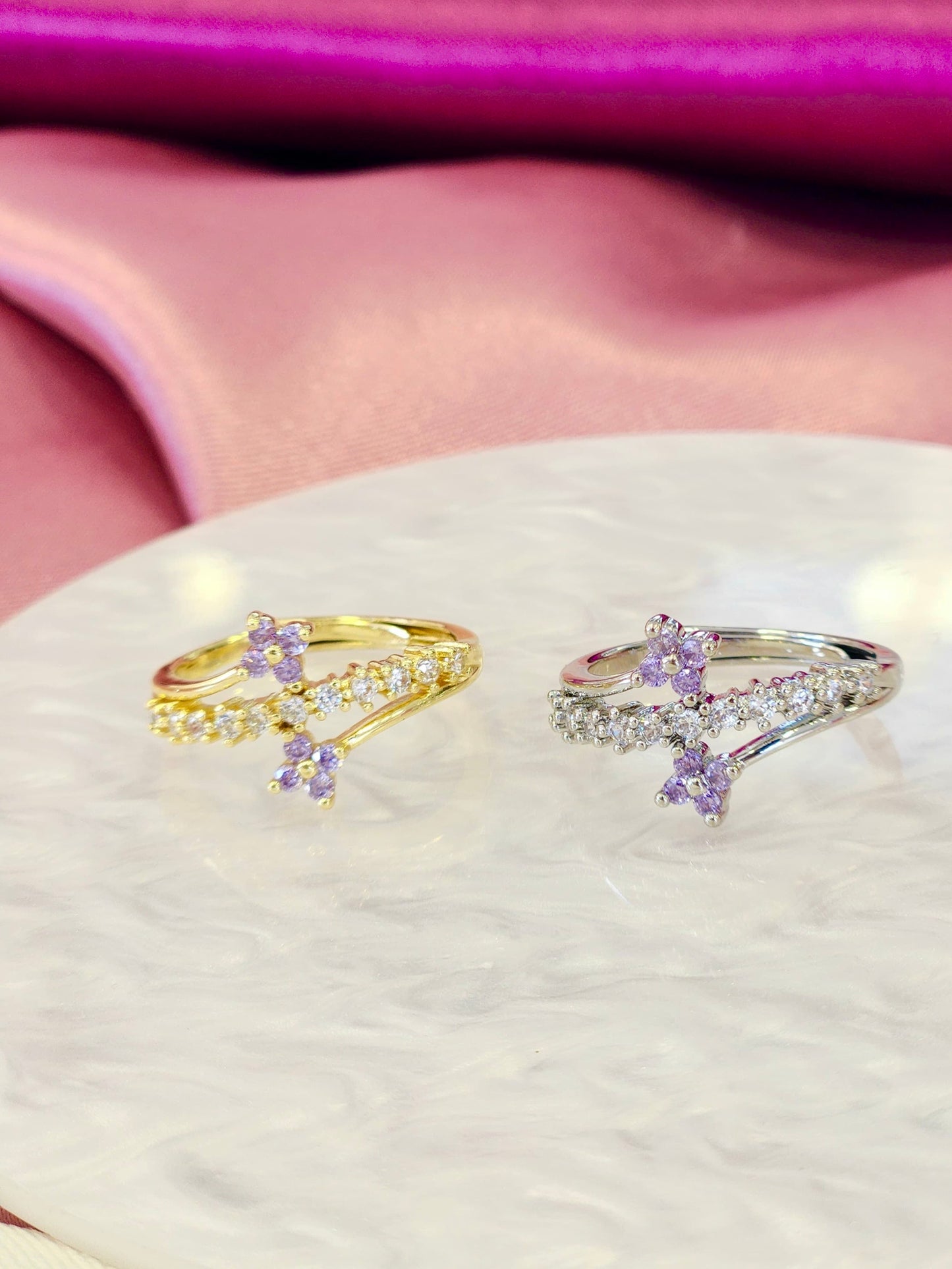 Anillo doble flor