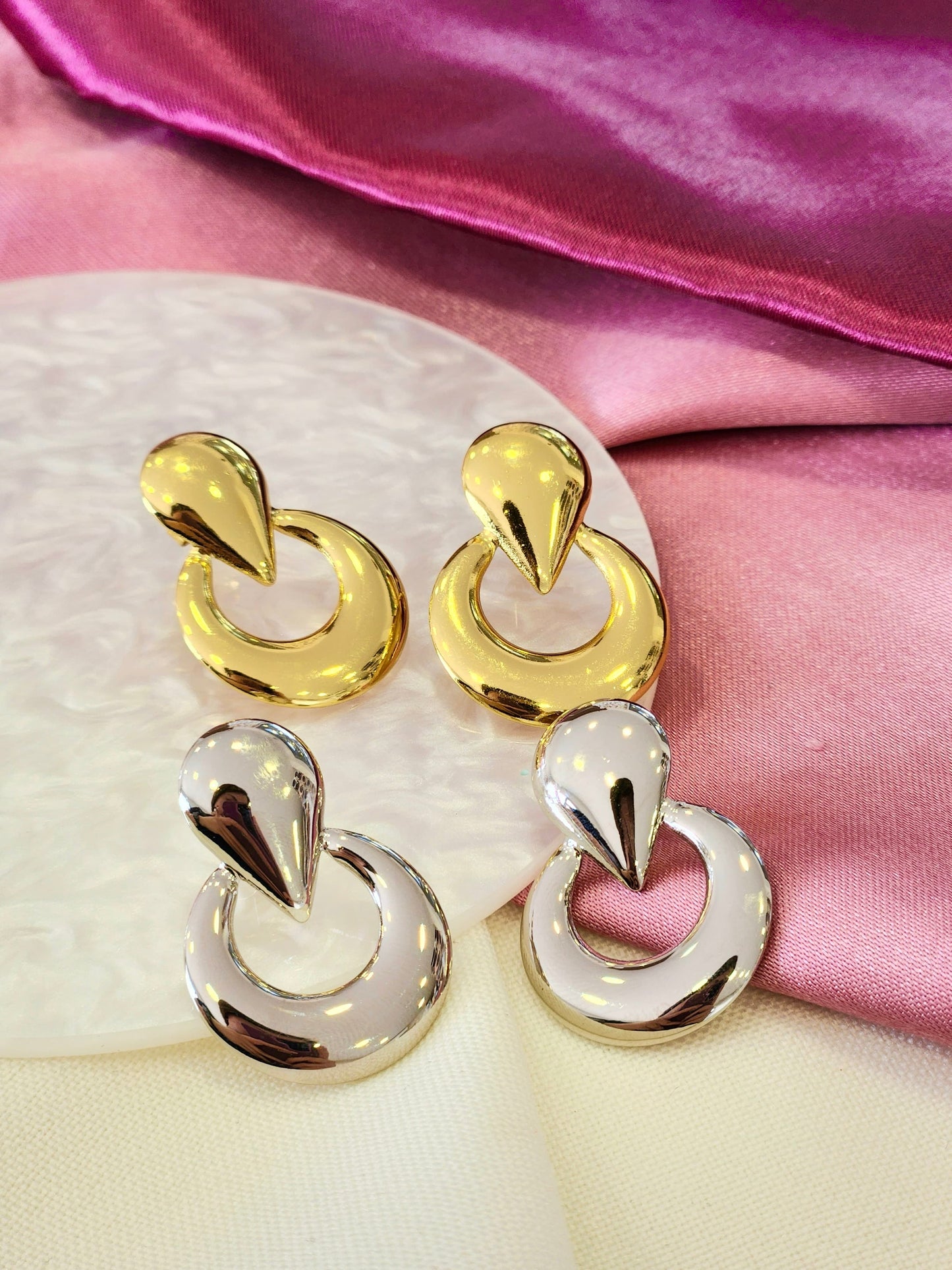 Aretes circulo gota inversa