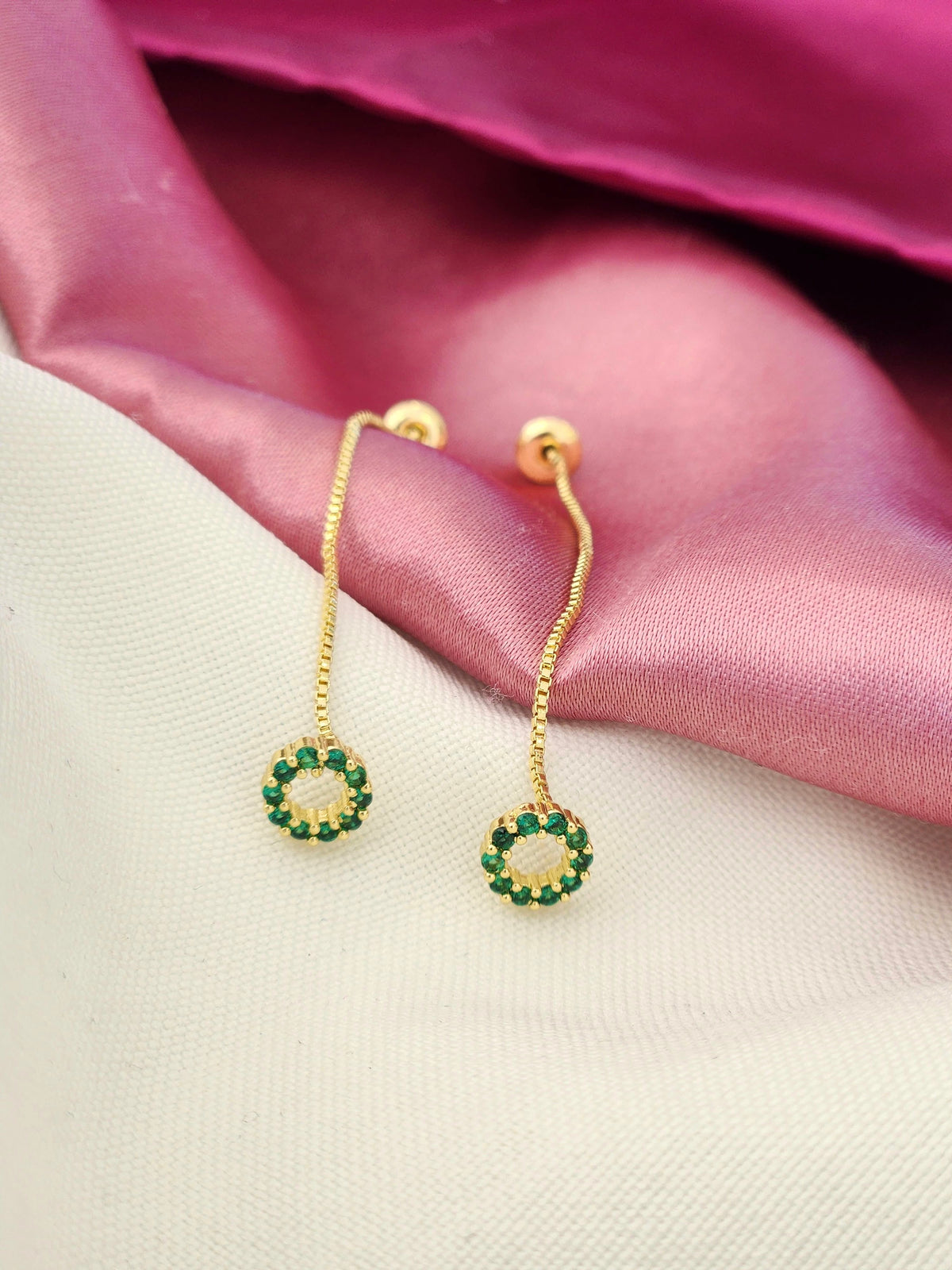 Aretes largos colgantes verdes #J5
