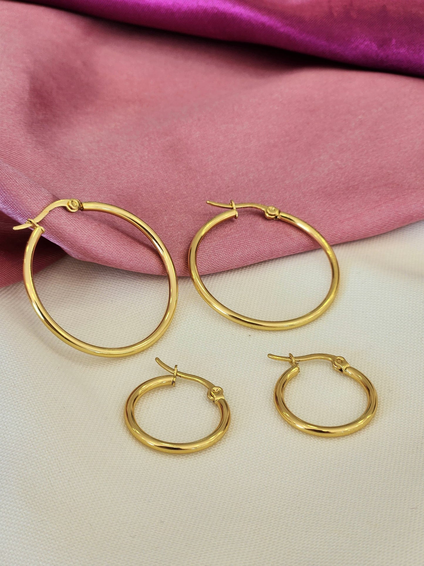 Arracadas lisas basicas 20mm 35mm #H4