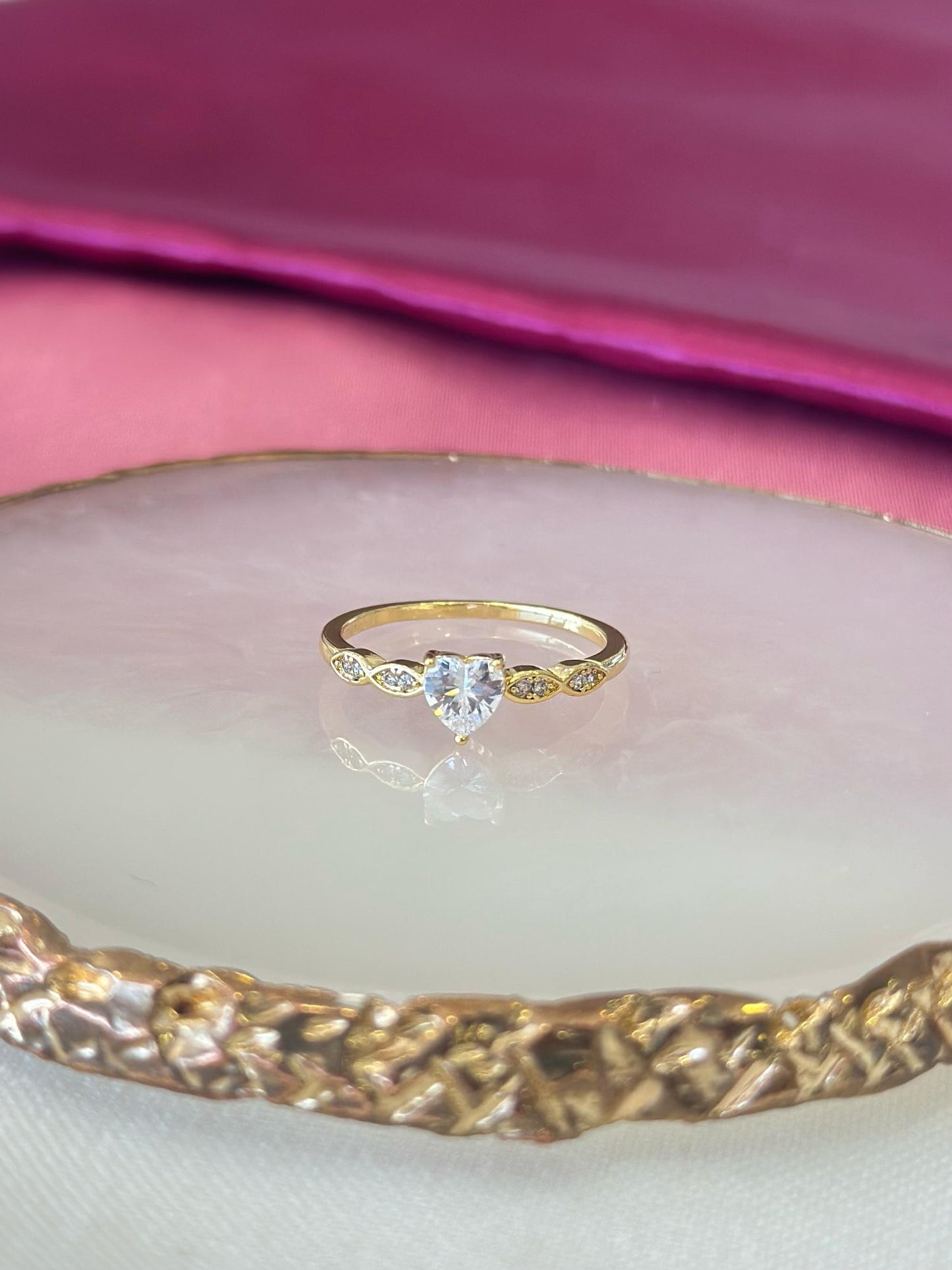 Anillo corazon con ovalos zirconia #3F