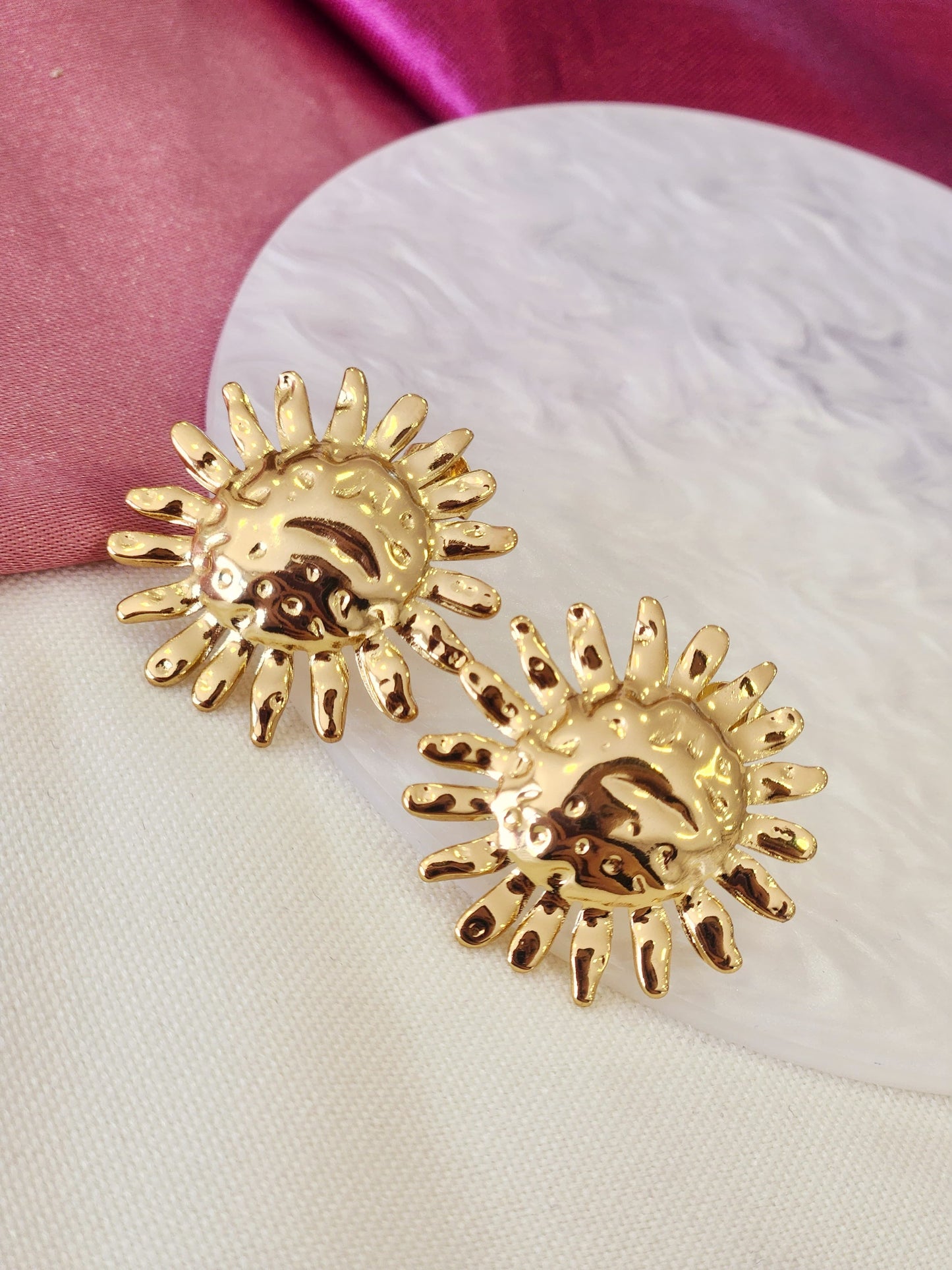 Aretes girasol puntos #F19