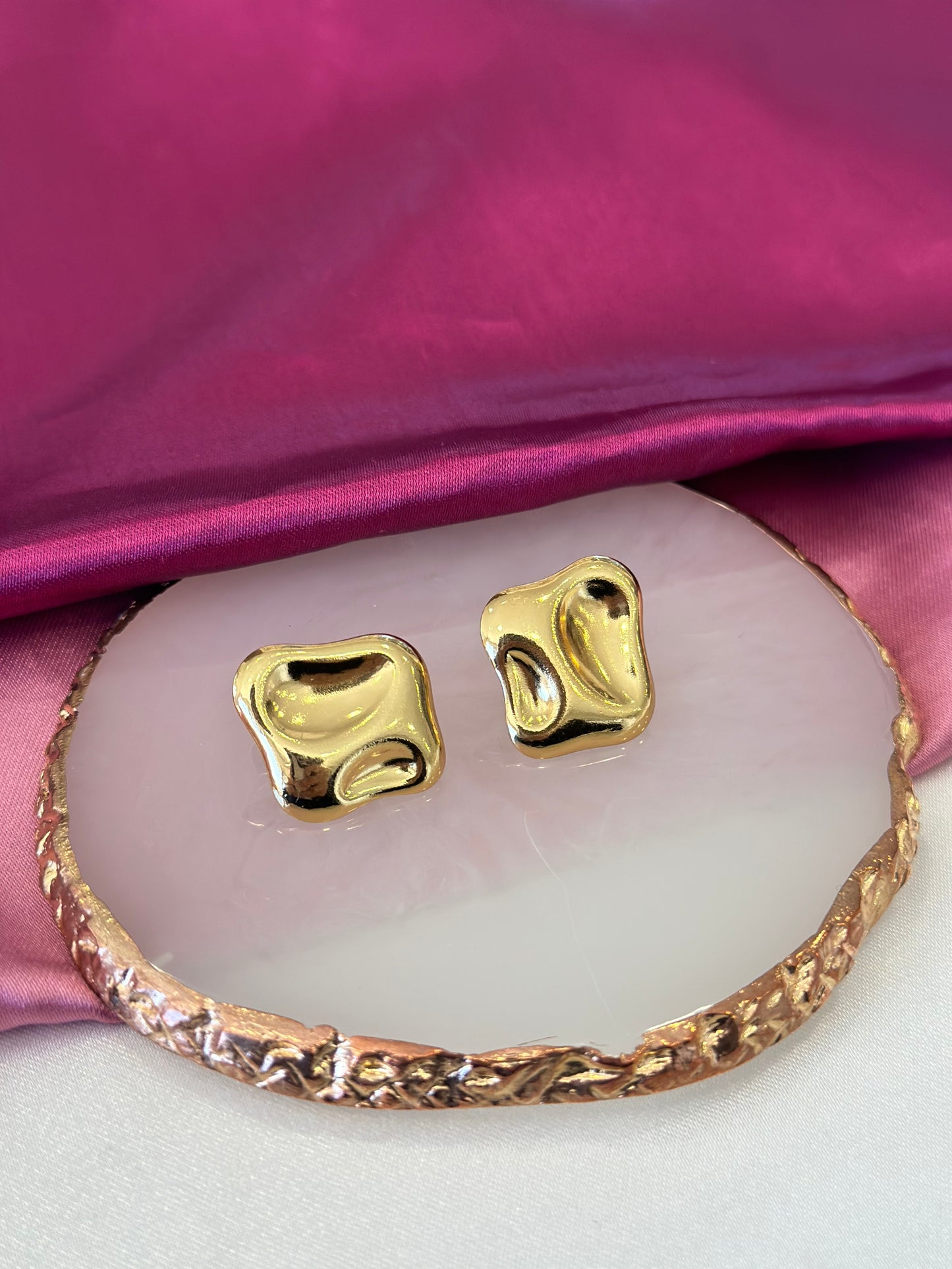 Aretes rombo irregular hundidos #E1