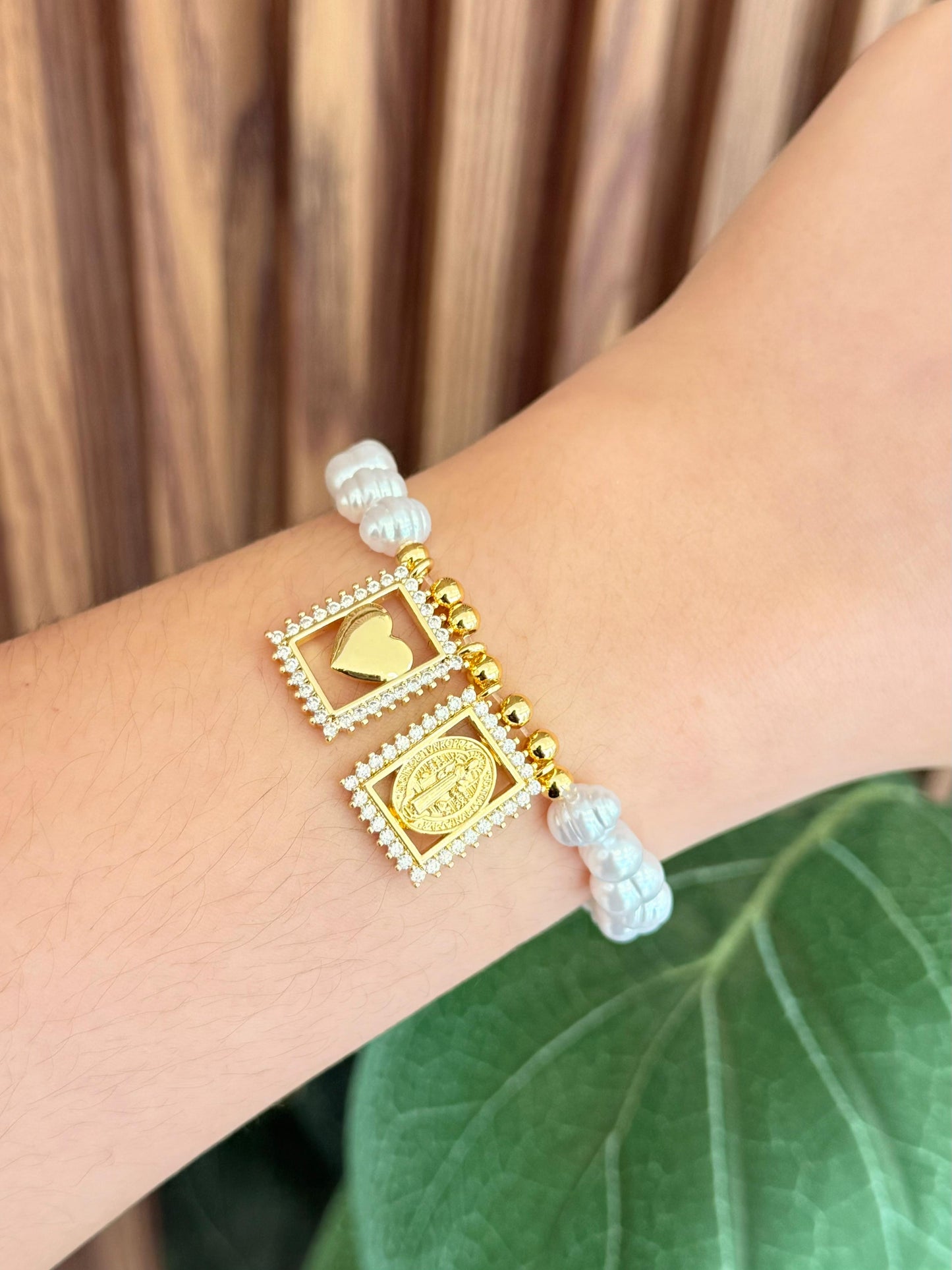 Pulsera San Benito corazon rectangular #K17.1
