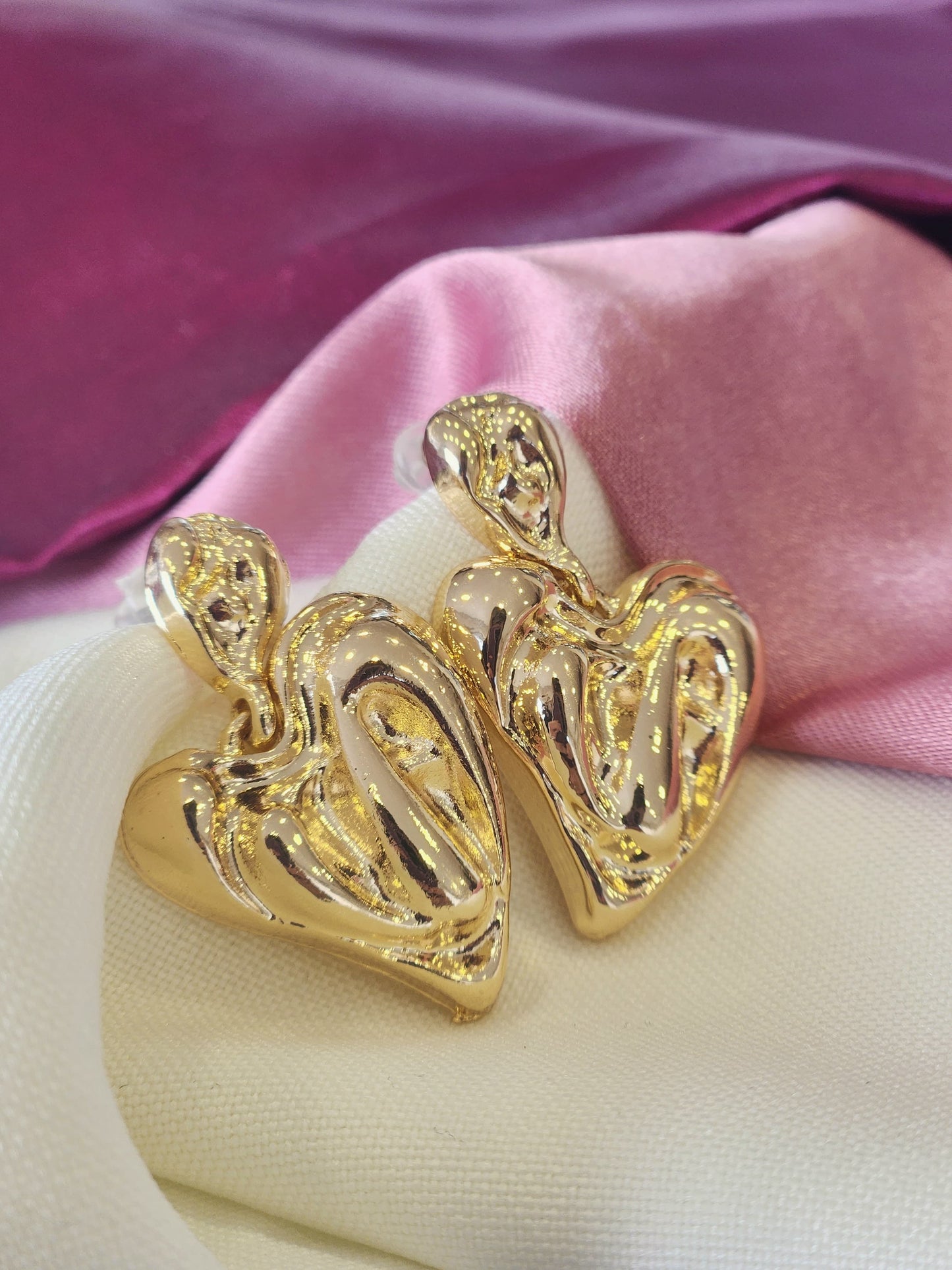 Aretes doble corazon #K88