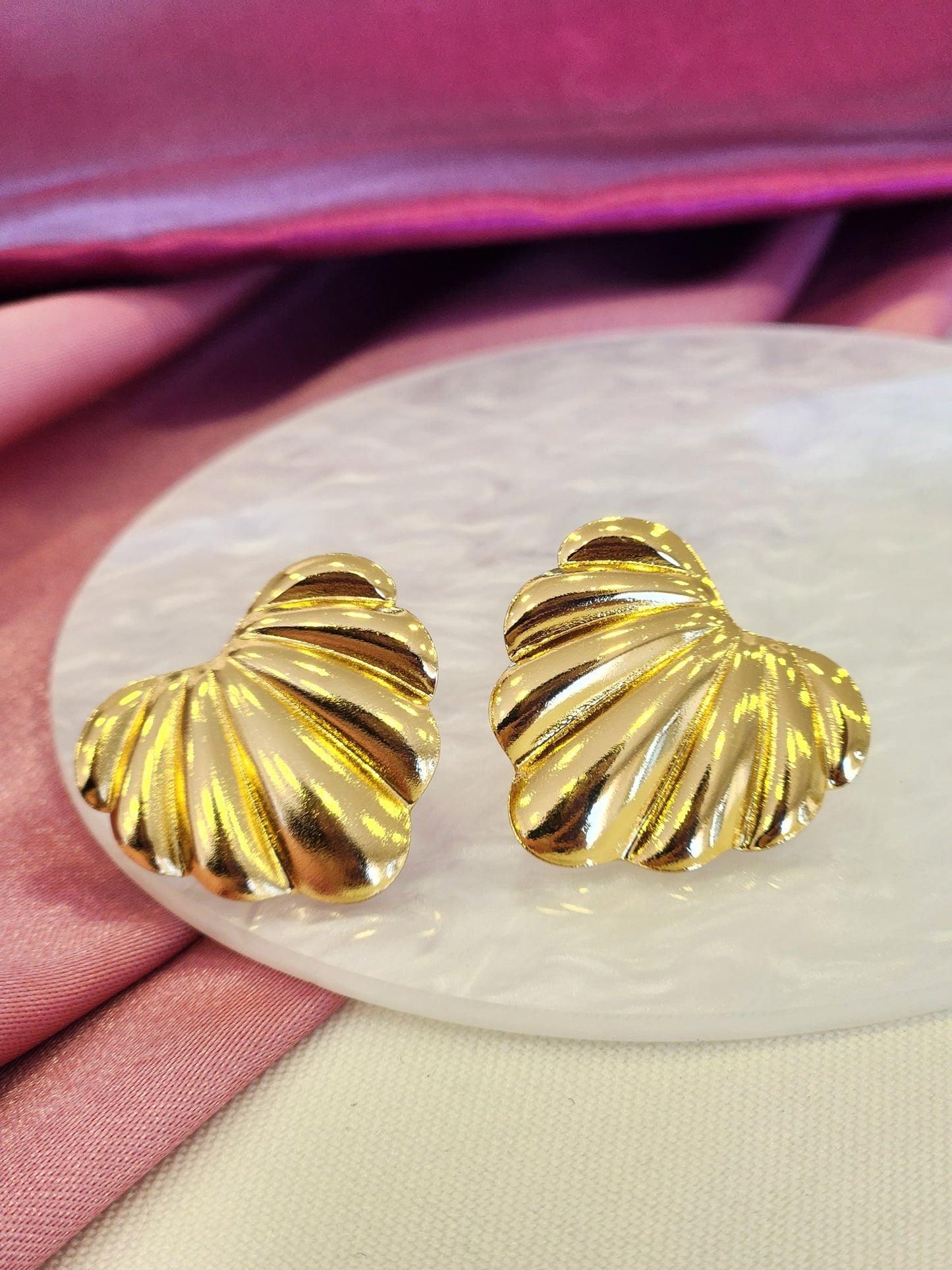 Aretes corazon inflados con lineas #F6.3