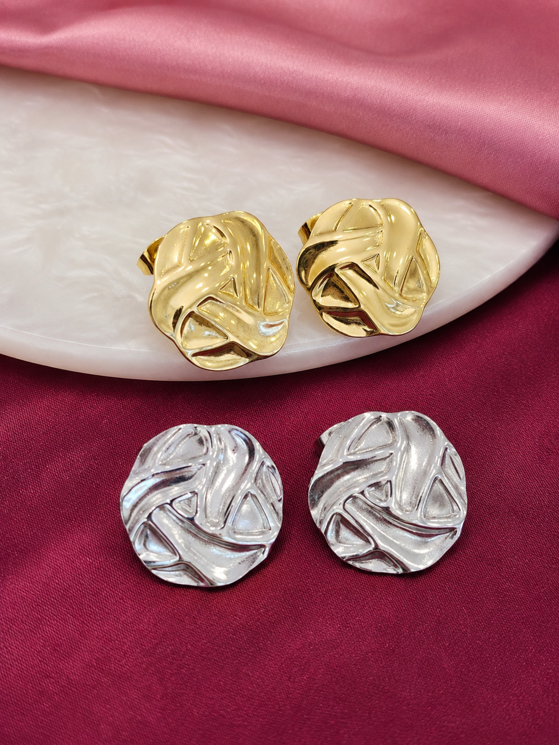 Aretes trenzados circulares #F36 #J34 #J39