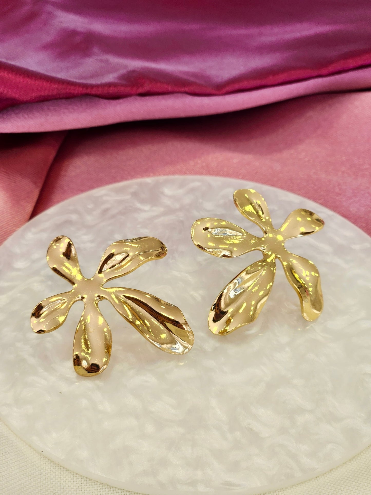 Aretes 5 petalos alargados #E33
