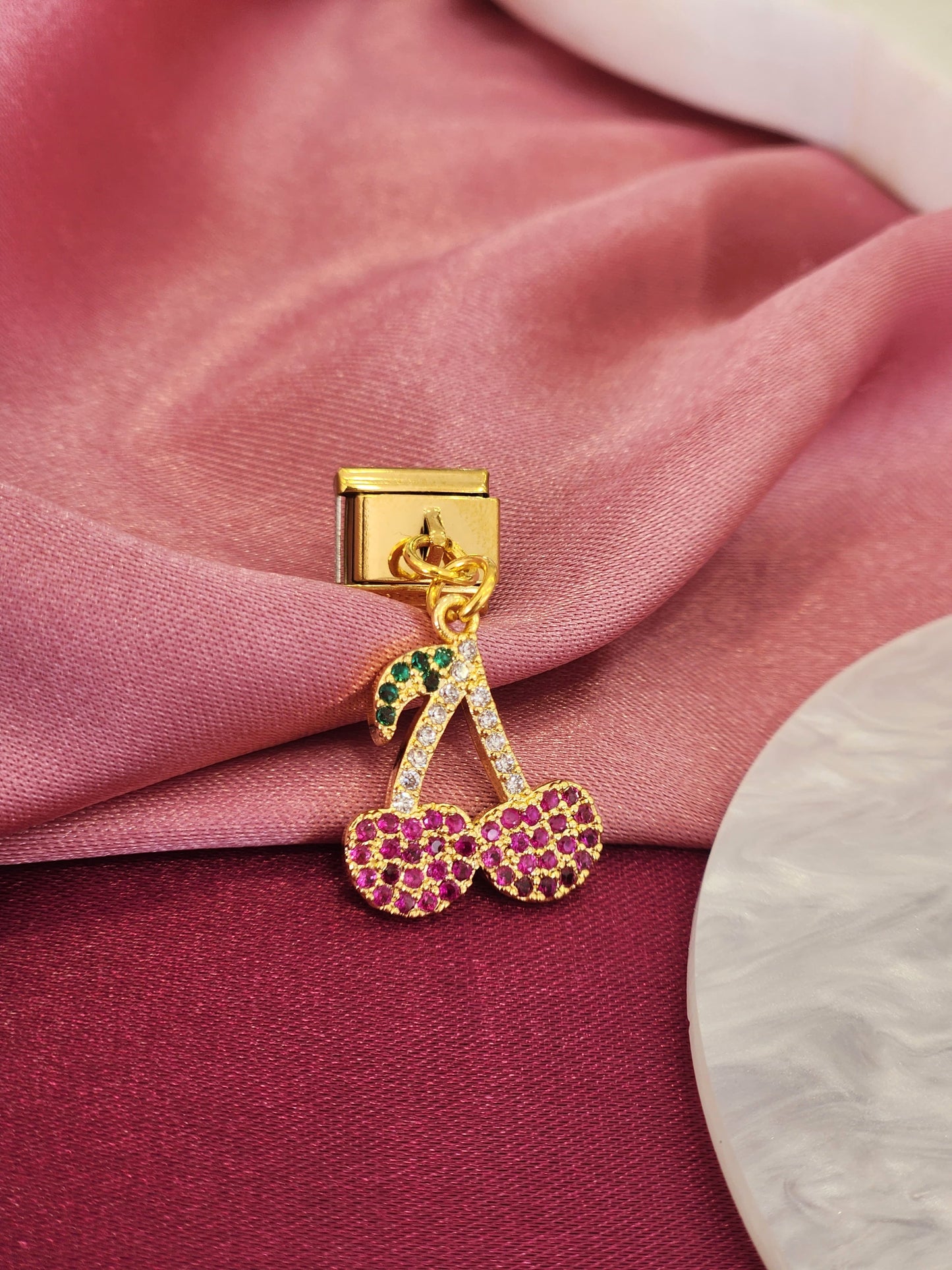 Charm cerezas grandes zirconia colores #15