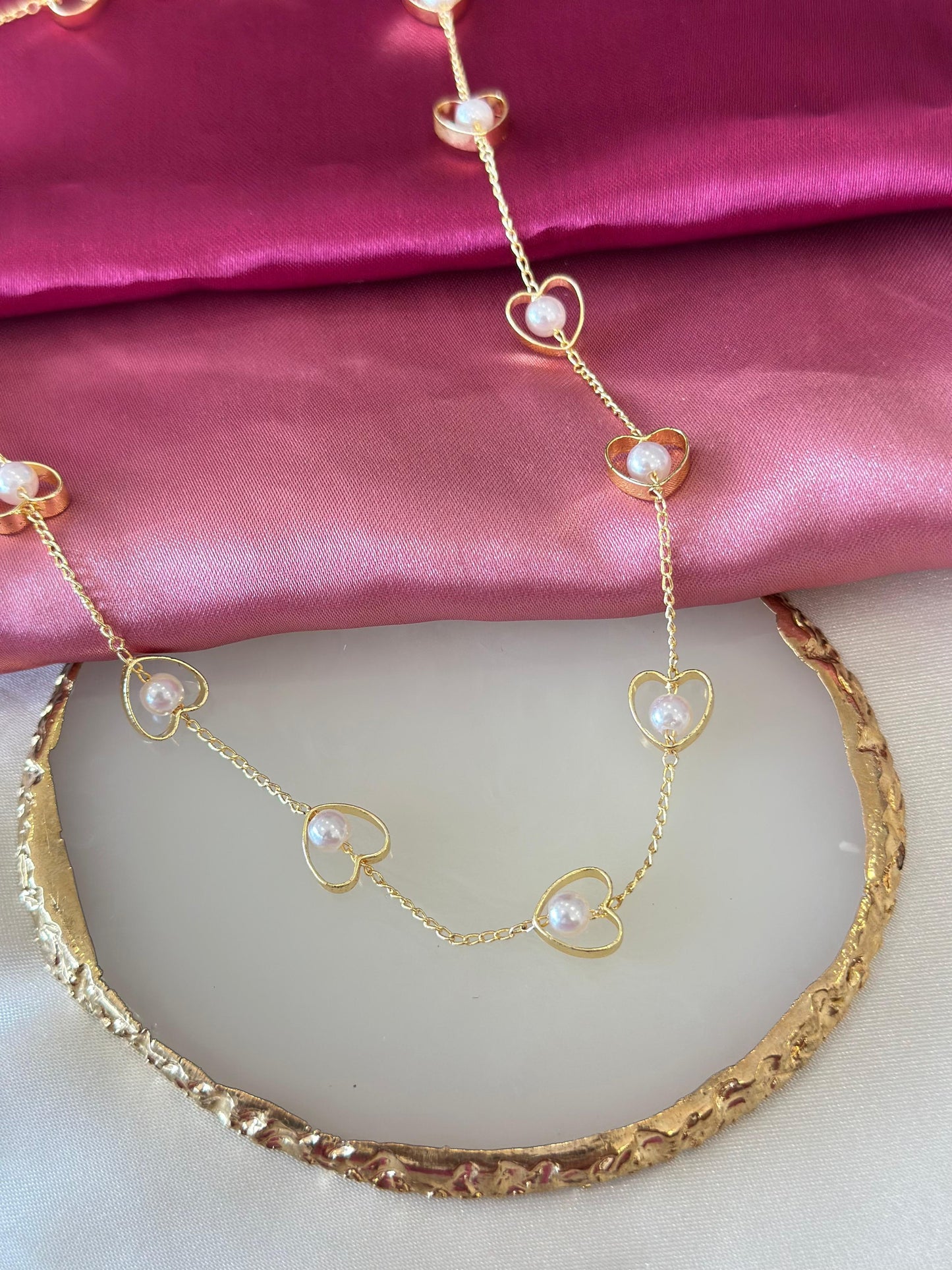 Choker Perla corazon interno #M12.2