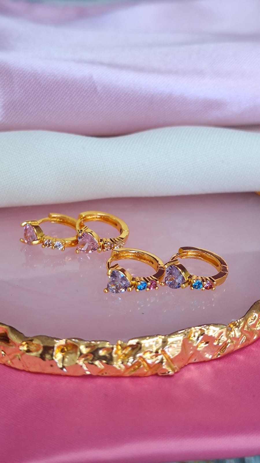 Aretes zirconia corazon superior #17
