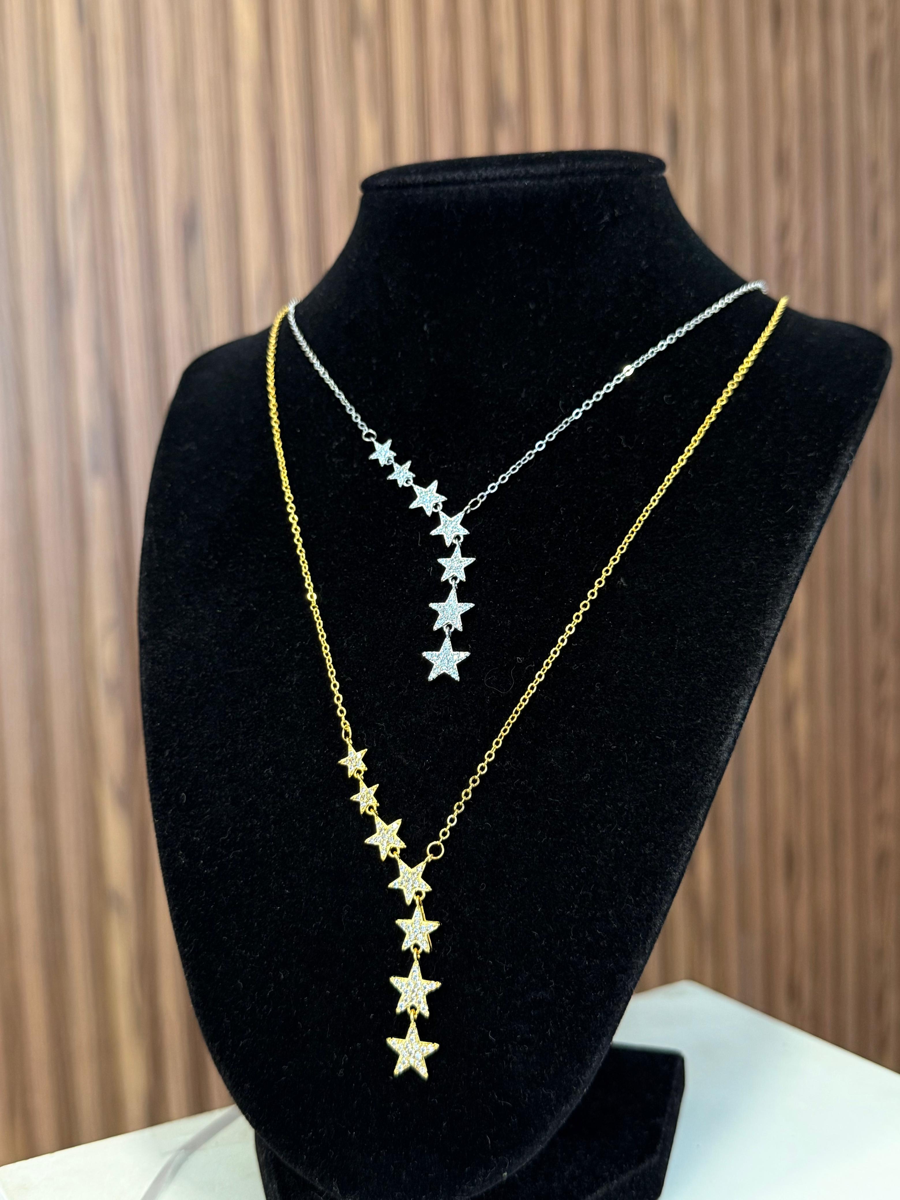 Collar estrellas colgante #H10