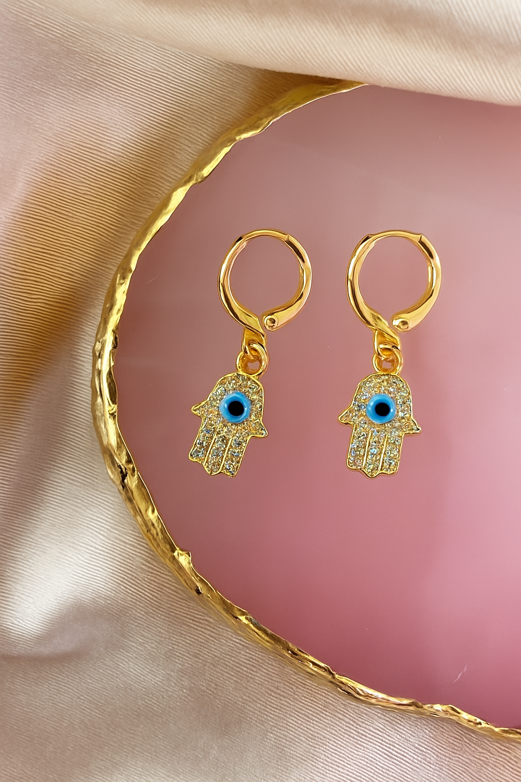 Aretes Mano de Fatima Zirconia #A