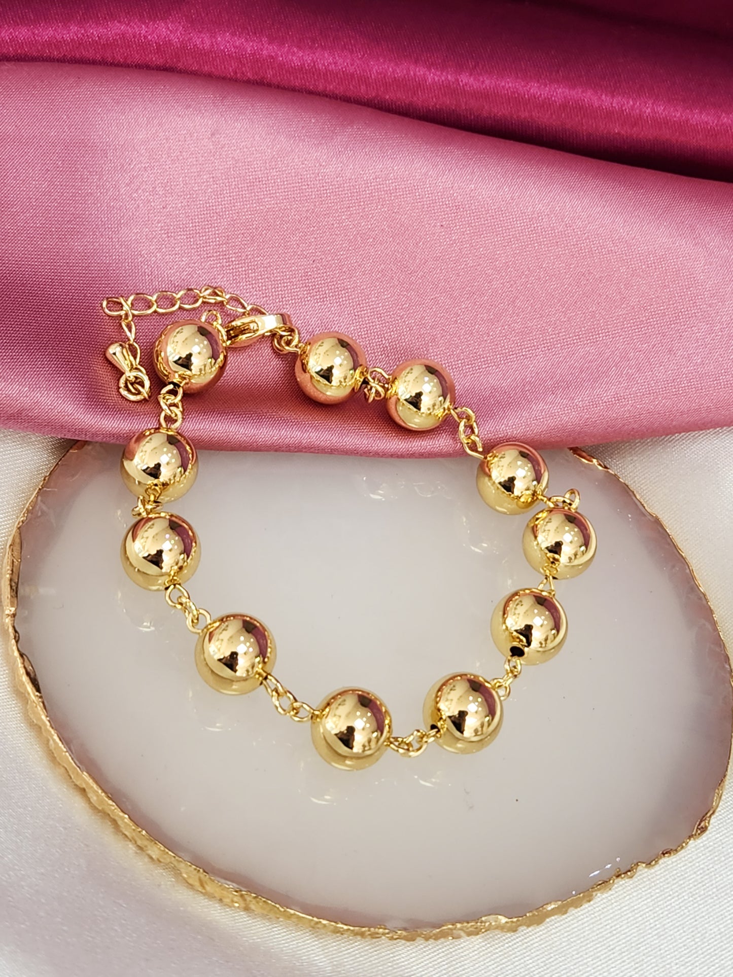 Pulsera bolitas solidas grandes # 8