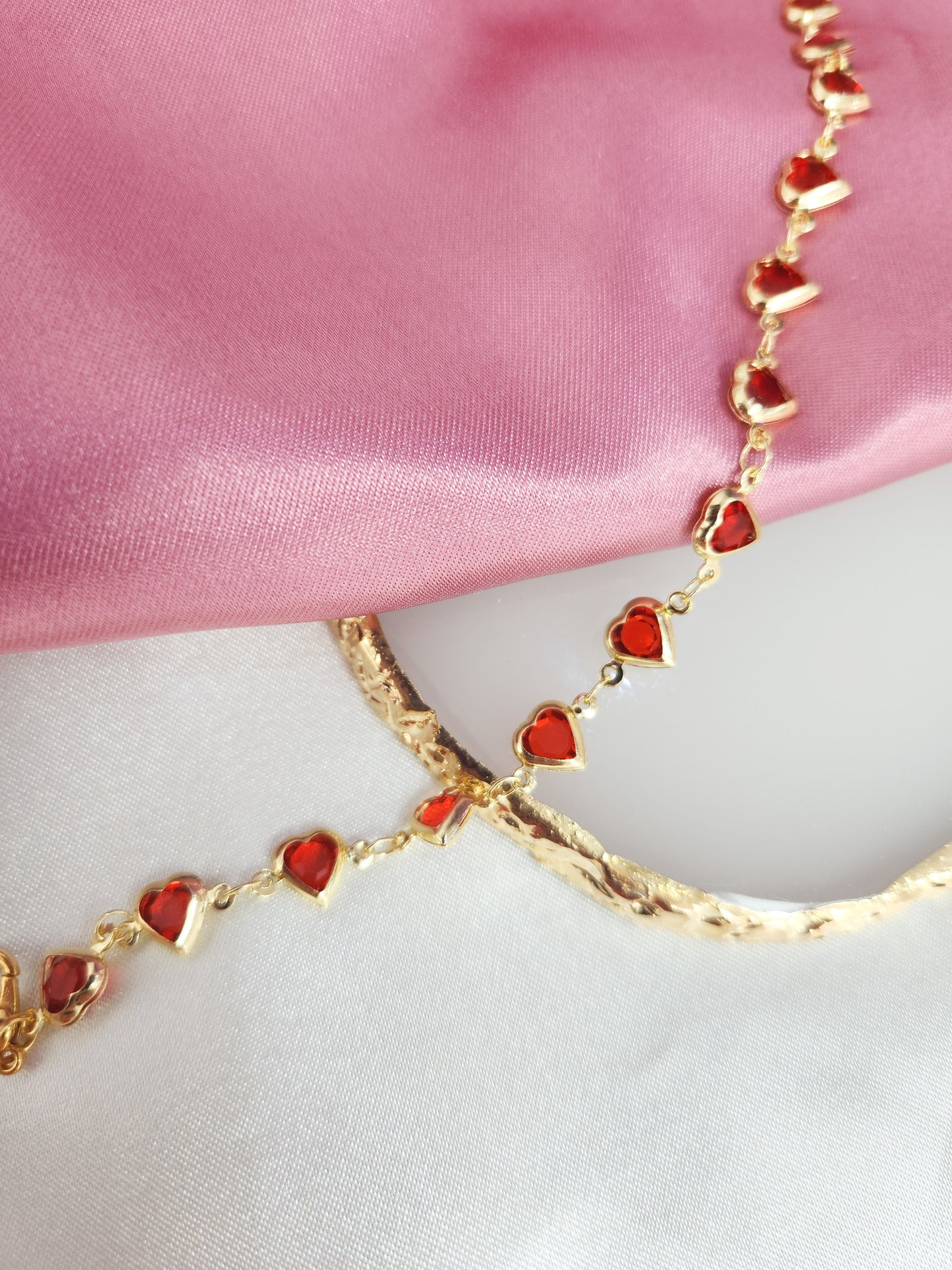Tobillera corazones colores #M6.1