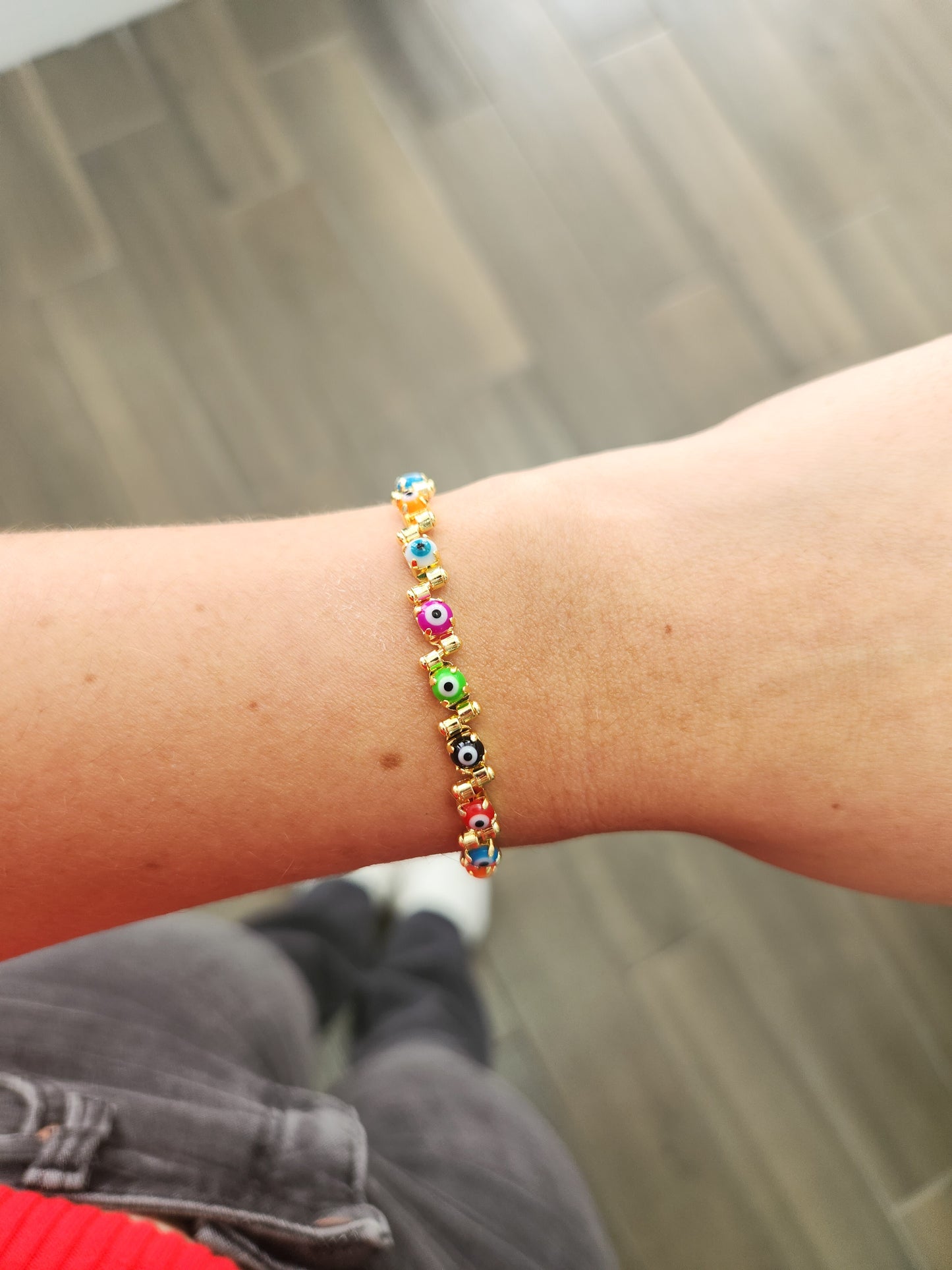 Pulsera ojos colores vivos entrelazados #M1