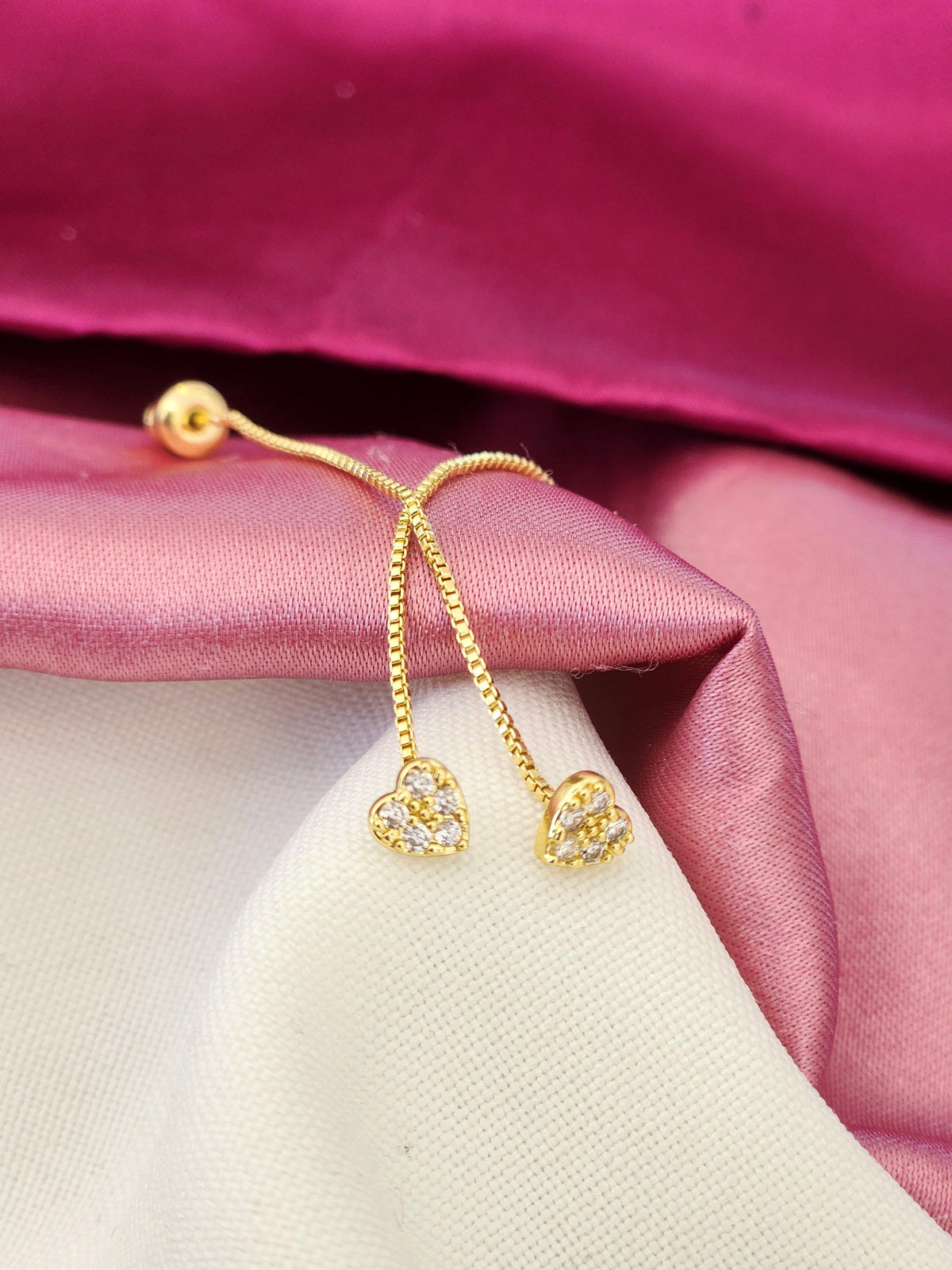 Aretes largos colgantes corazon zirconia #G40
