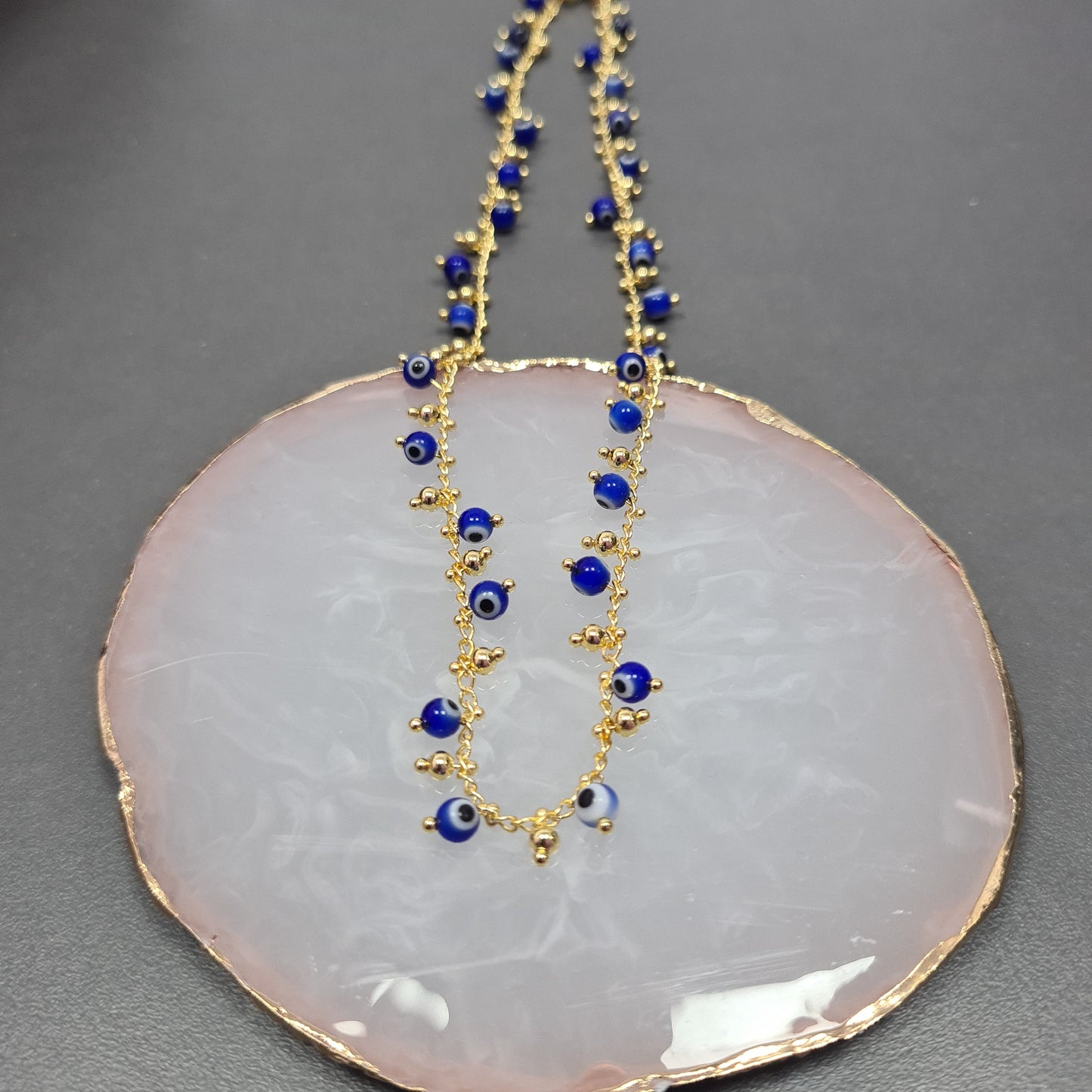 Choker ojos inflados azules #M8.1