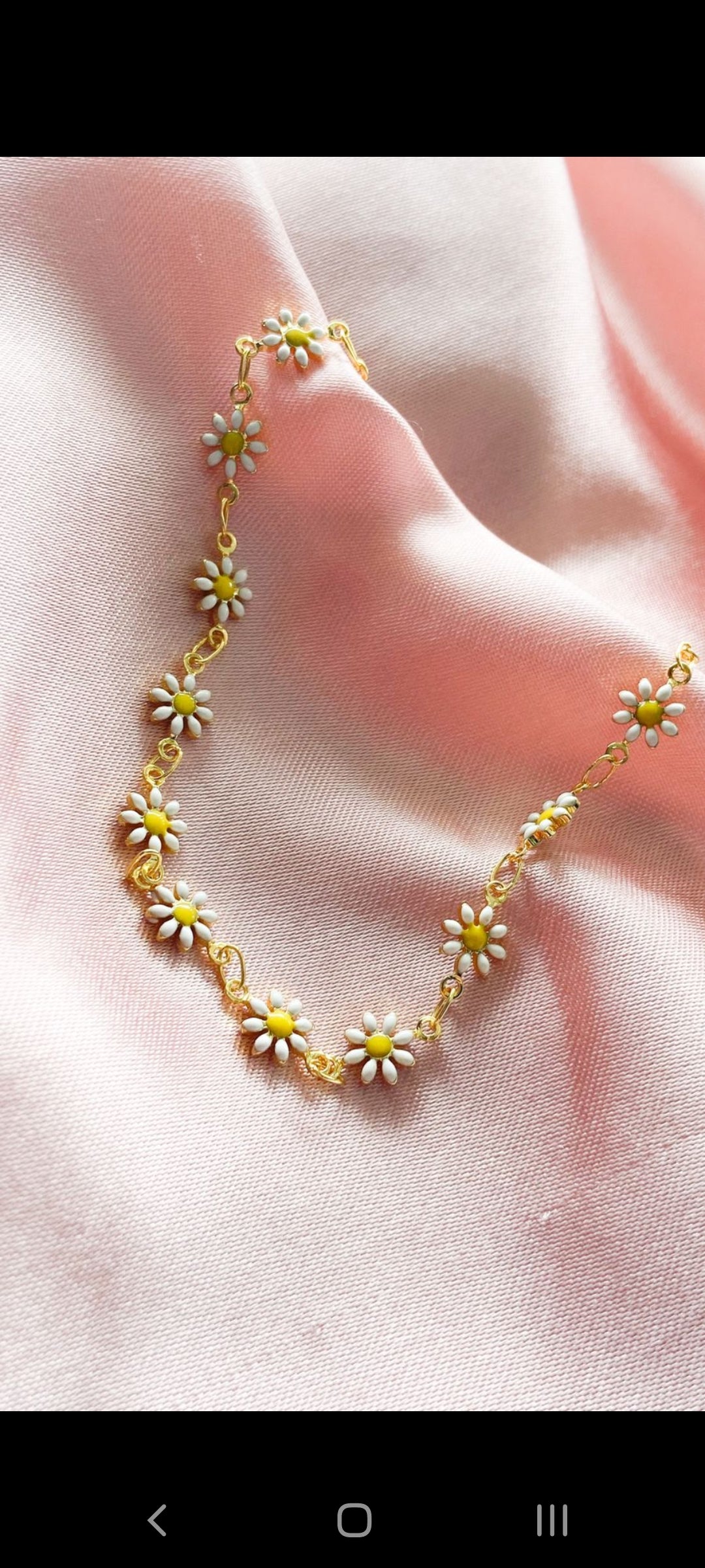 Tobillera margaritas blancas chicas #M9