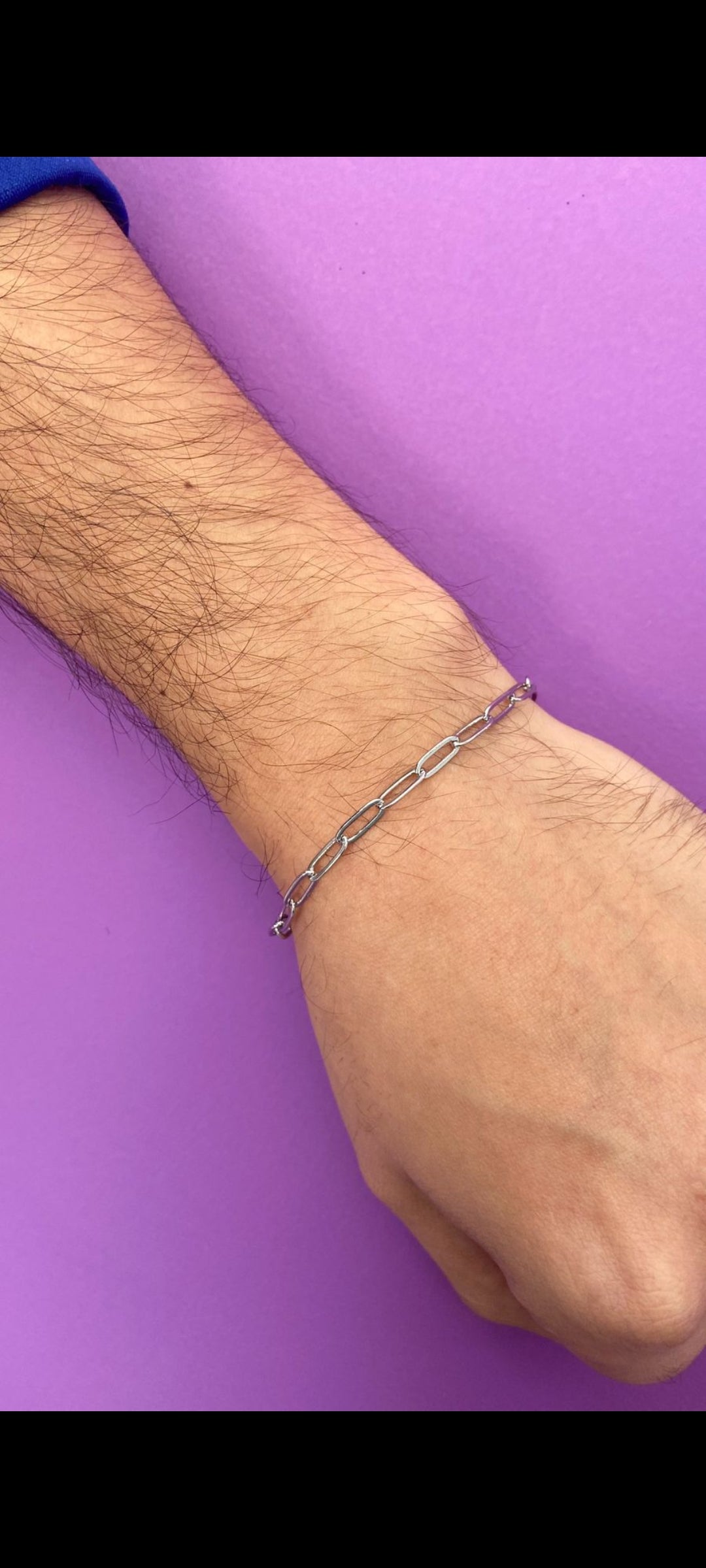 Pulsera caballero eslabones plata delgados #M20.1