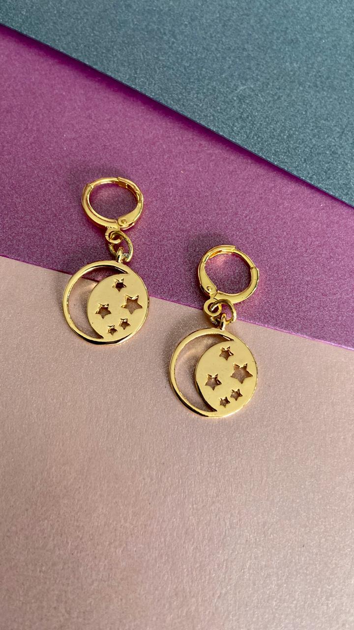Aretes Media Luna en circulo #B1