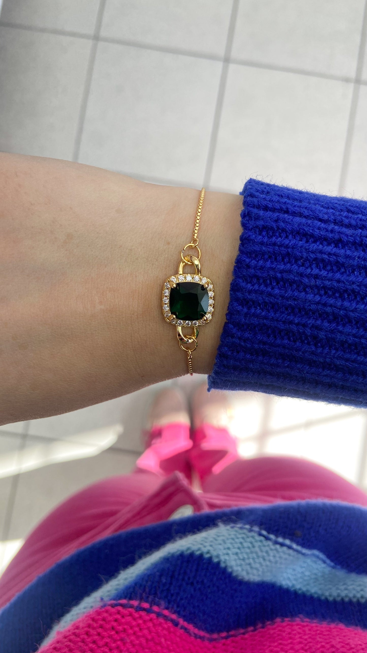 Pulsera cuadrado zirconia #P