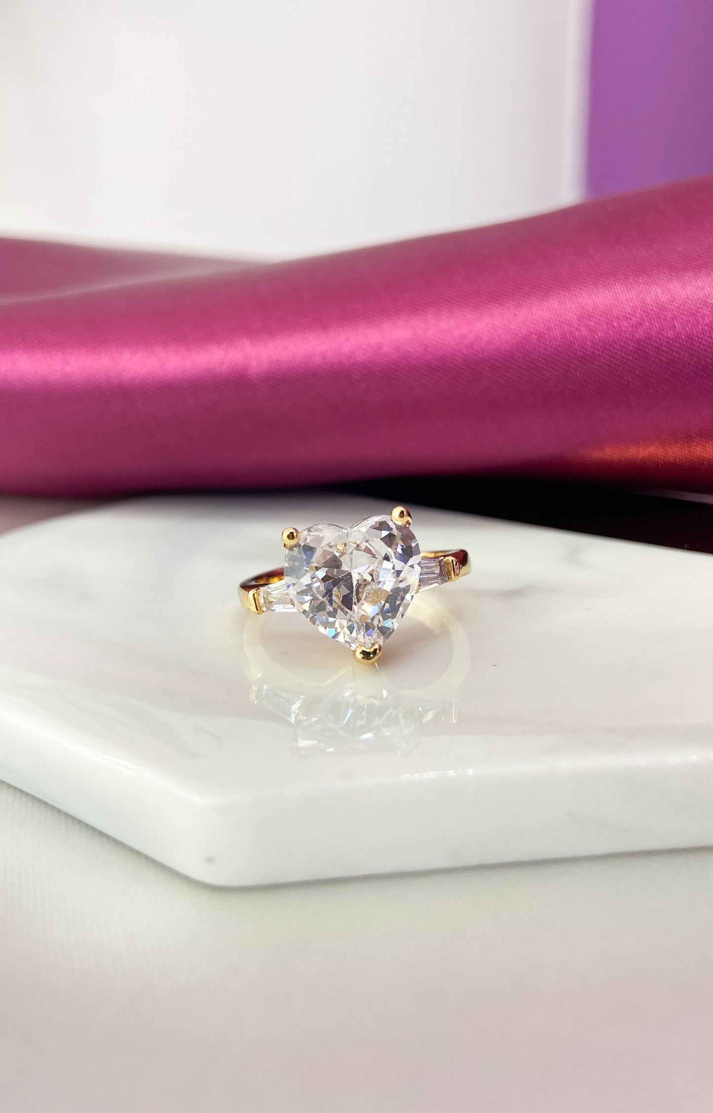 Anillo corazon zirconia grande #152