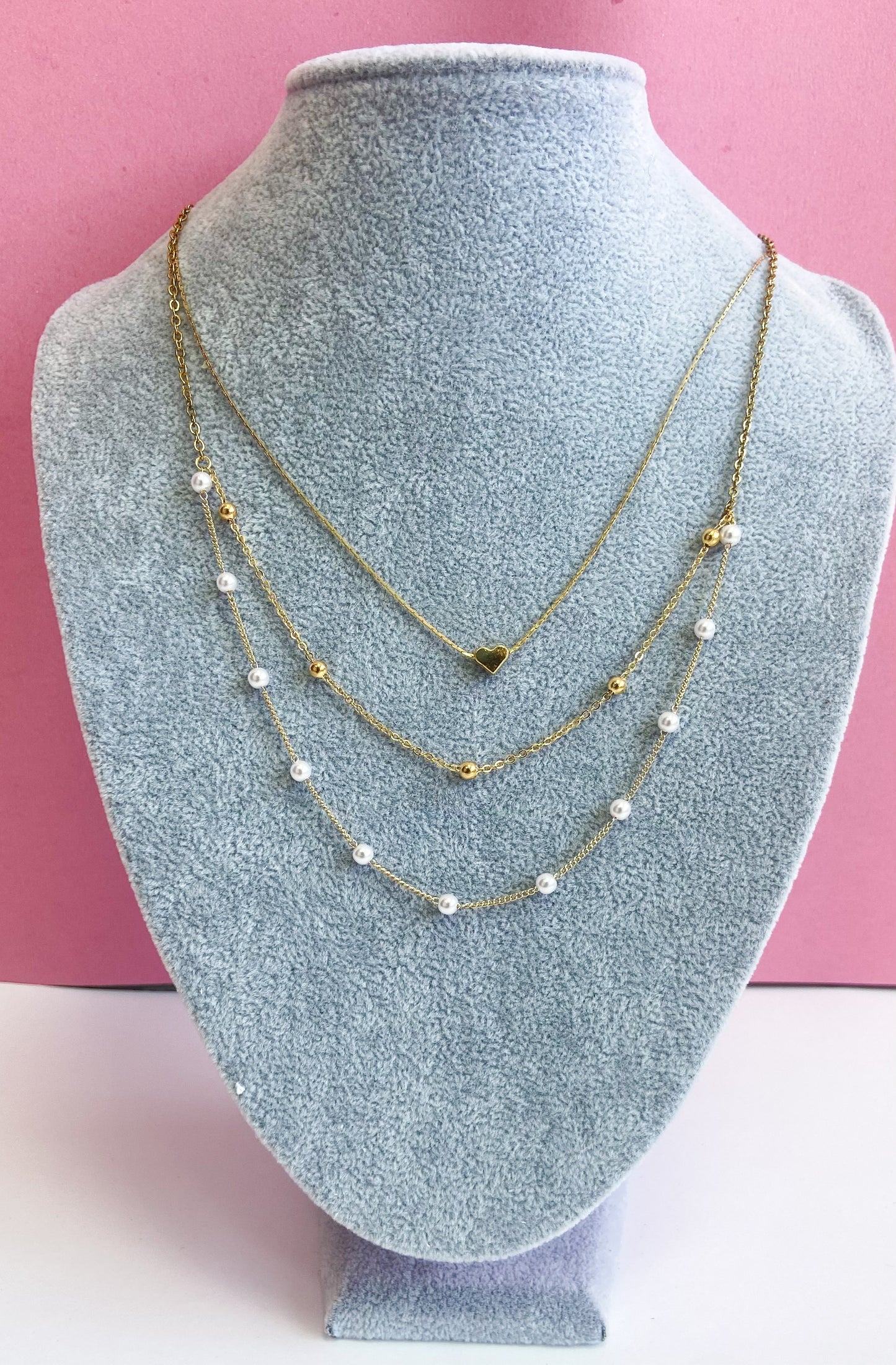 Collar triple Perlas