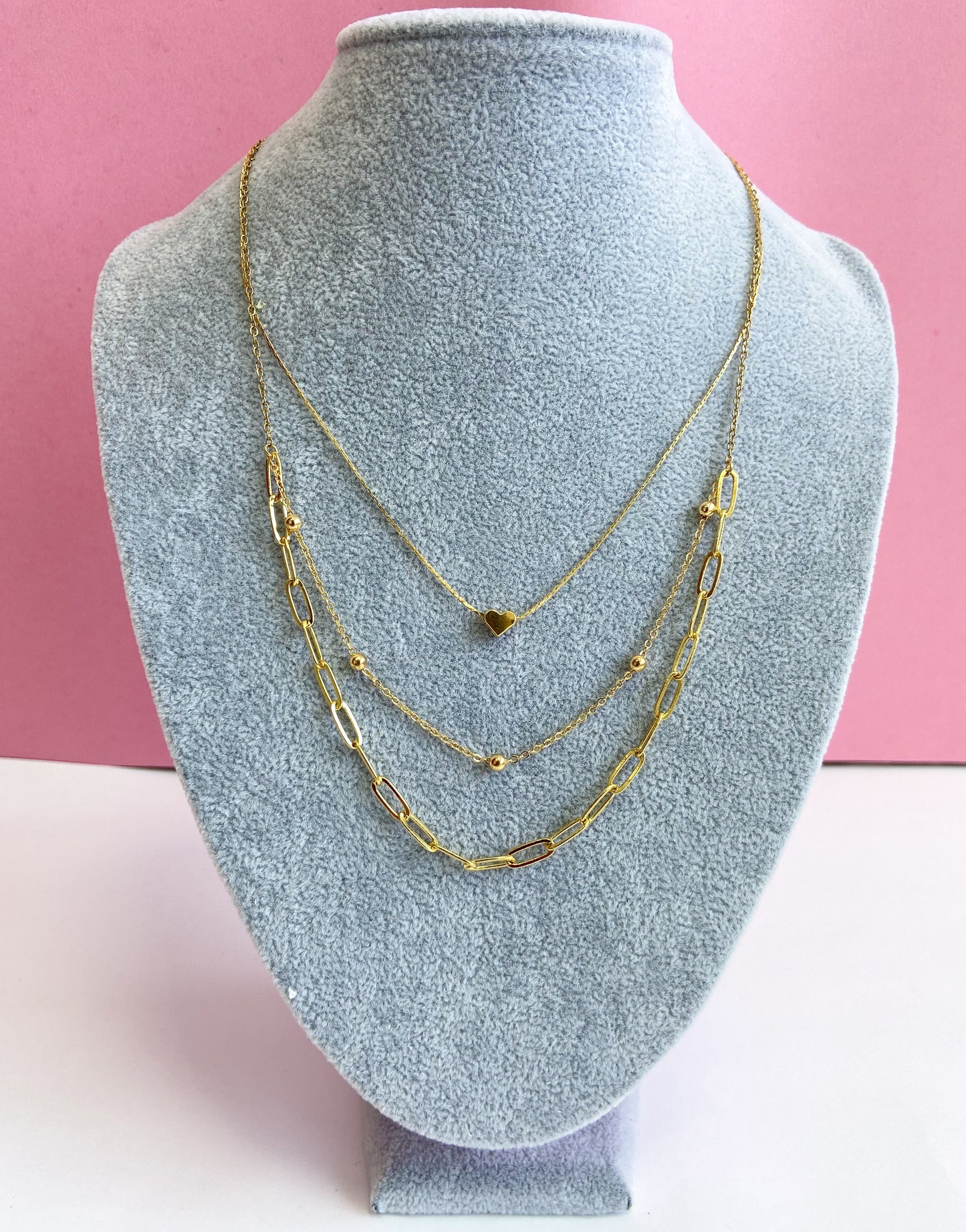 Collar triple eslabones delgados
